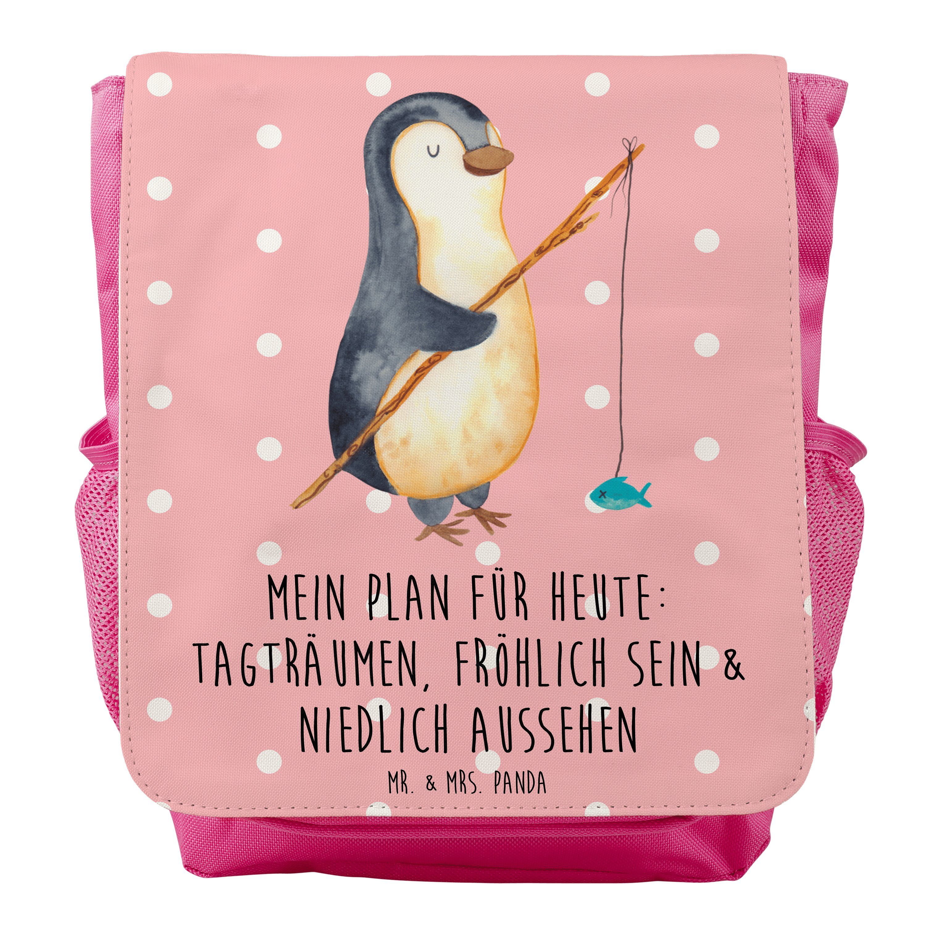 Mr. & Mrs. Panda Kinderrucksack Mädchen Pinguin Angler - Rot Pastell - Geschenk, Kinder Rucksack, Ang