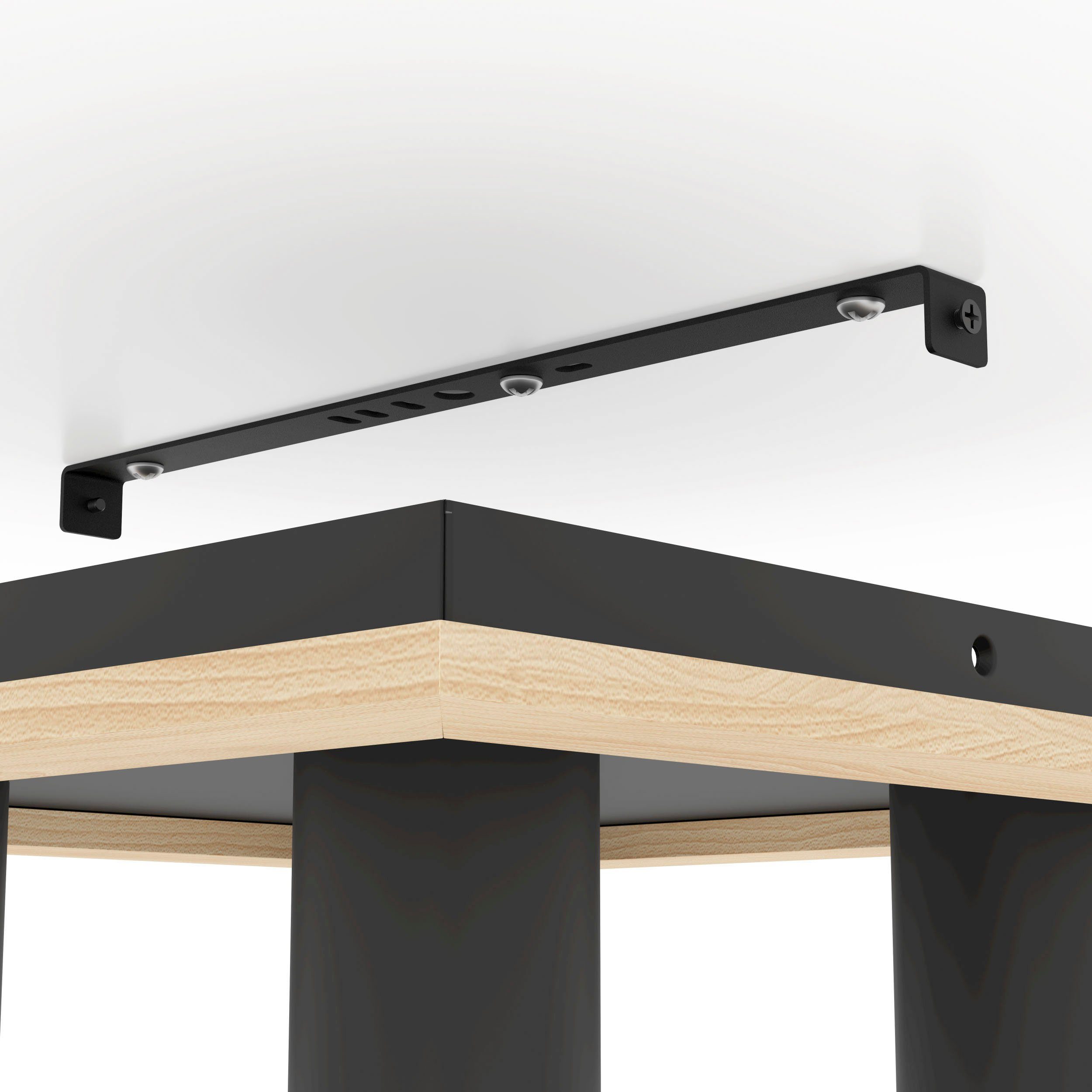 EGLO Deckenleuchte VALCASOTTO 1, ohne Leuchtmittel, Leuchtmittel wechselbar, Deckenleuchte in schwarz und braun aus Stahl, Holz