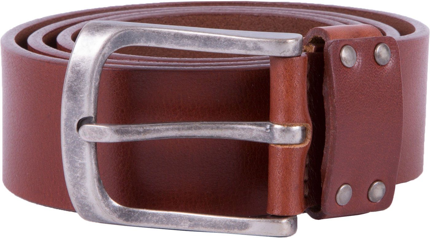 2Stoned Ledergürtel Hosengürtel aus Büffelleder mit Dornschließe für Damen und Herren im klassischen Design Braun