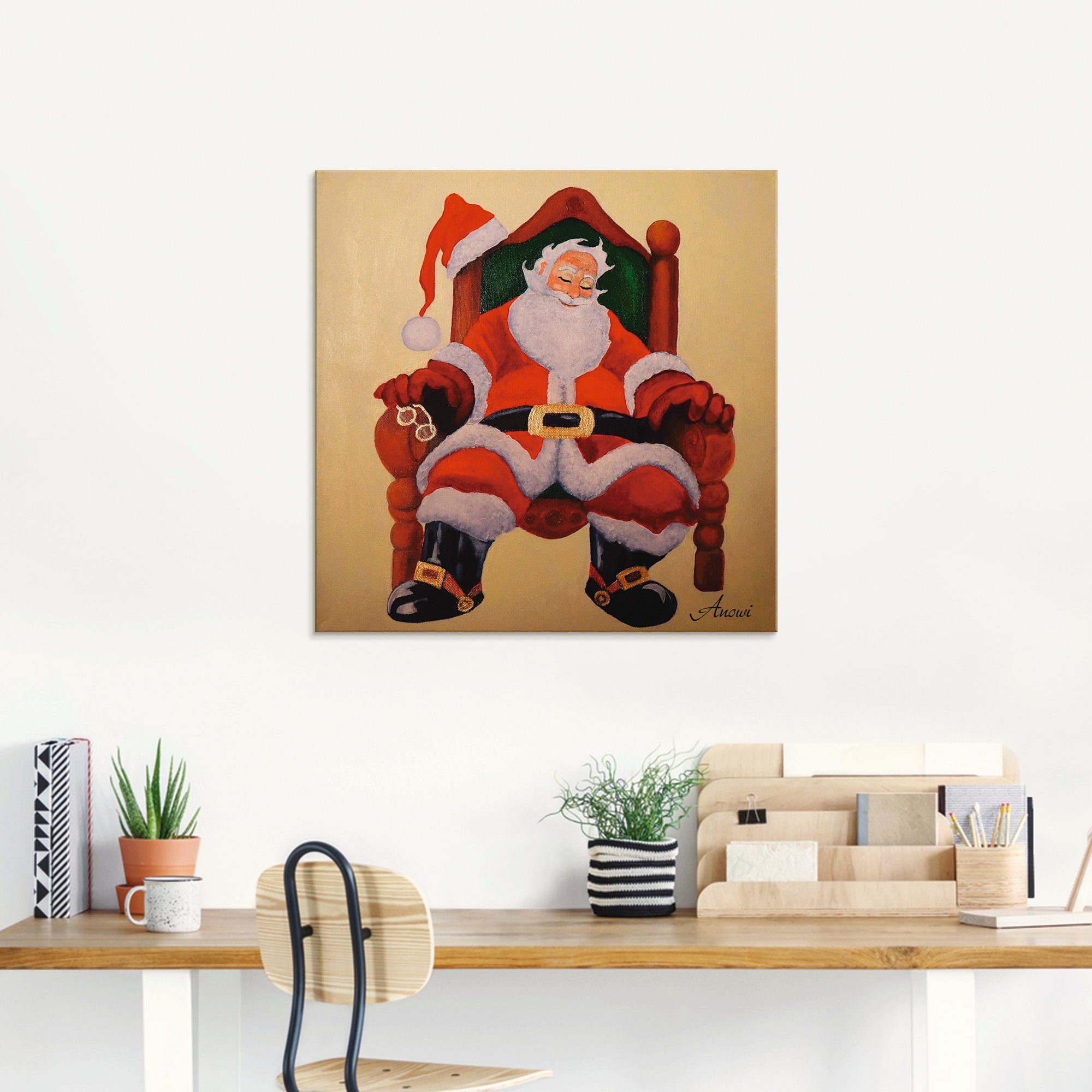 Artland Glasbild St), Weihnachten Weihnachtsmann, verschiedenen Schlafender Größen in (1