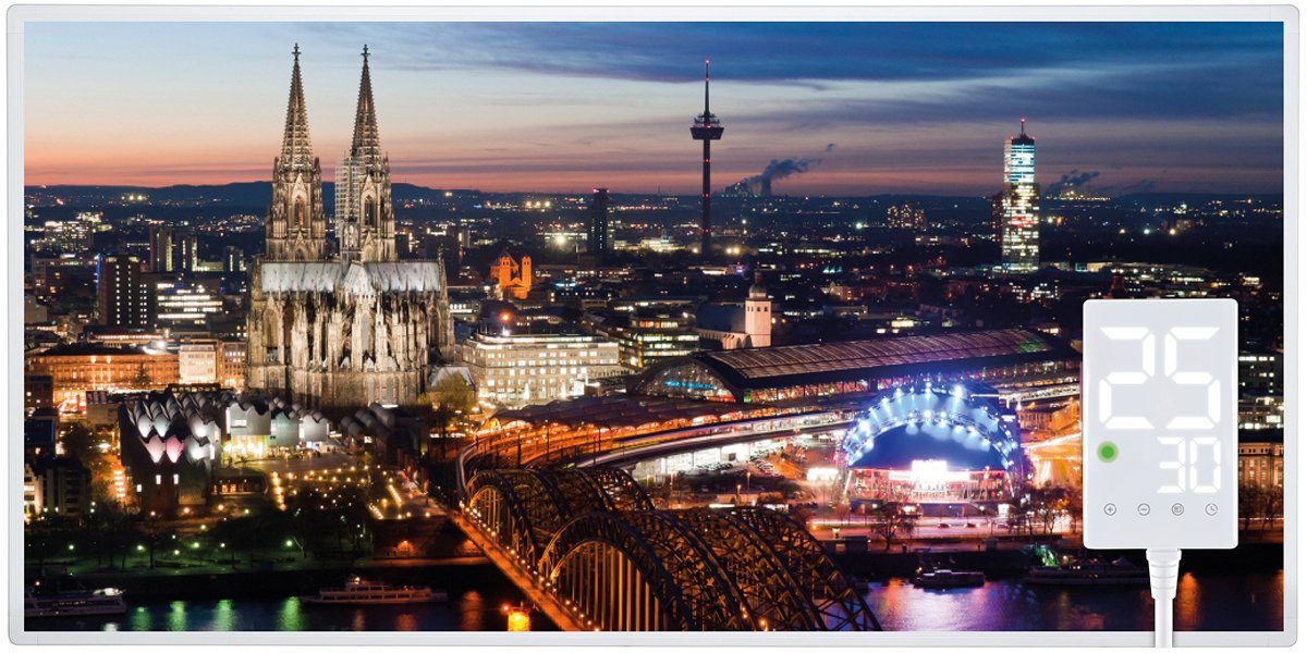 Heidenfeld Infrarotheizung HF-HP105 Köln Elektroheizung inkl. Thermostat, Fenster-Auf-Erkennung, Infrarotheizung, Infrarot Wand Bild, Heizkörper, Infrarot Heizung