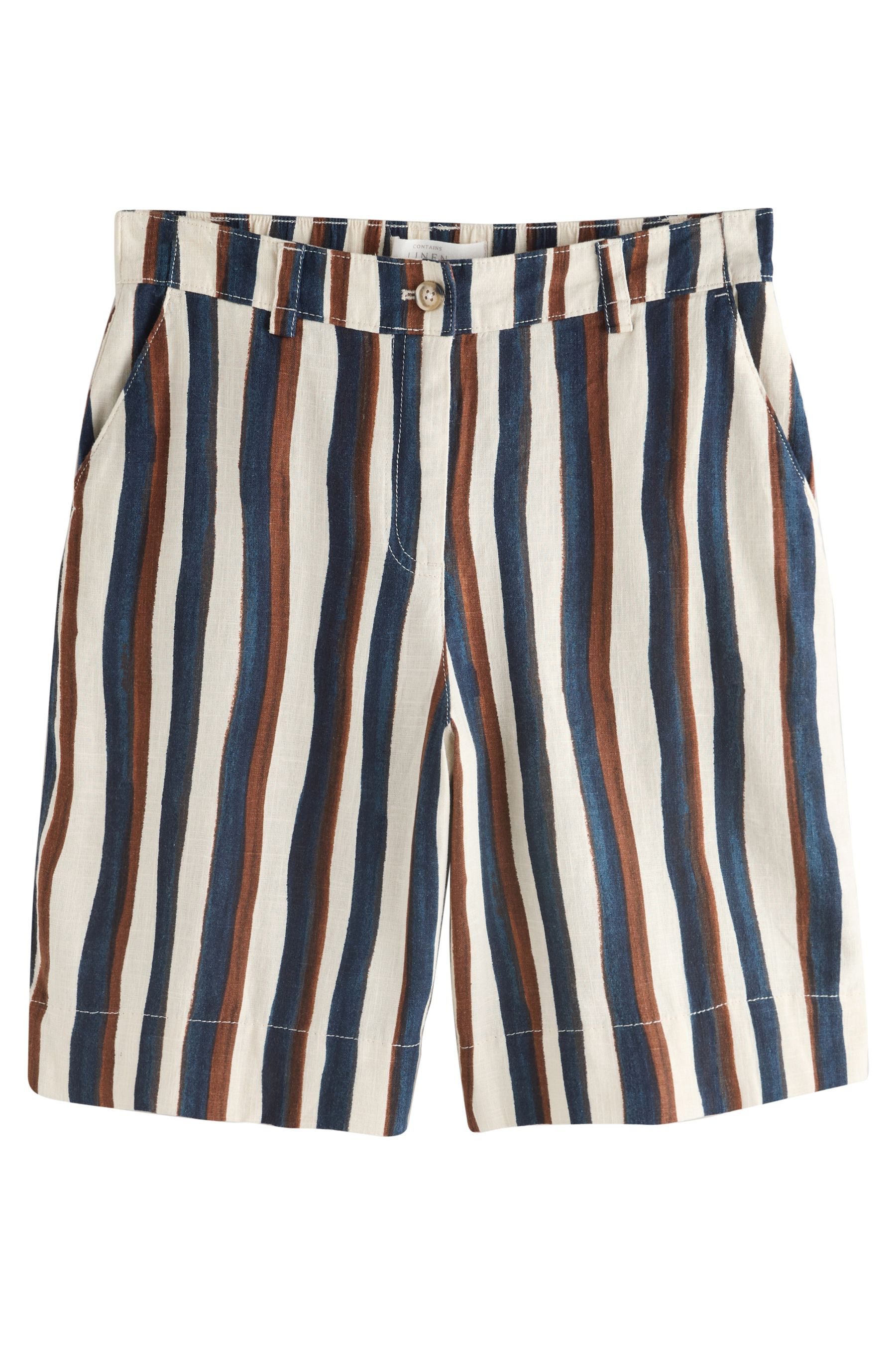 Shorts Bermudashorts aus Leinengemisch