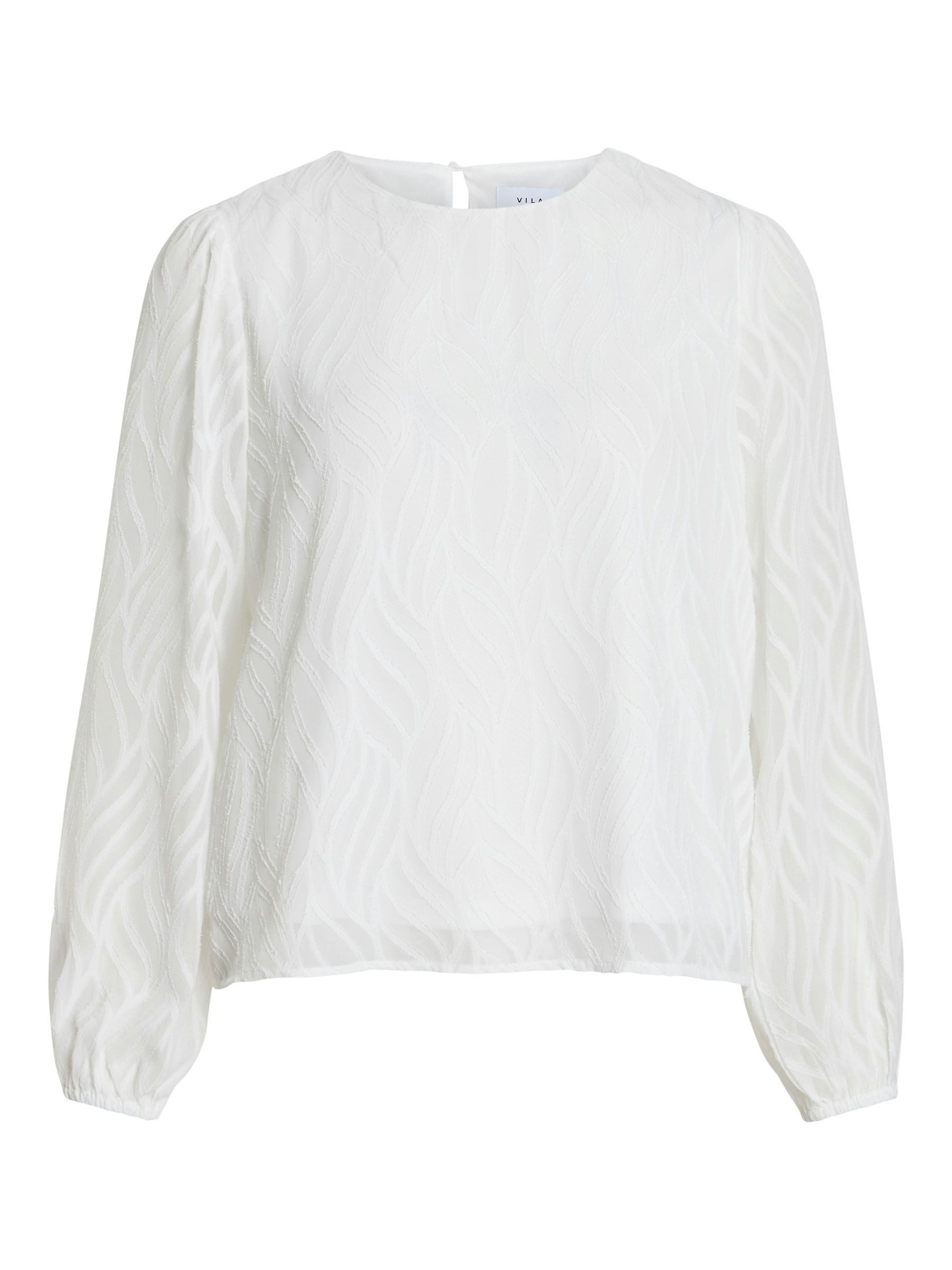 Vila Blusenshirt Chices Oberteil mit Textur und transparenten Ärmeln Transp günstig online kaufen
