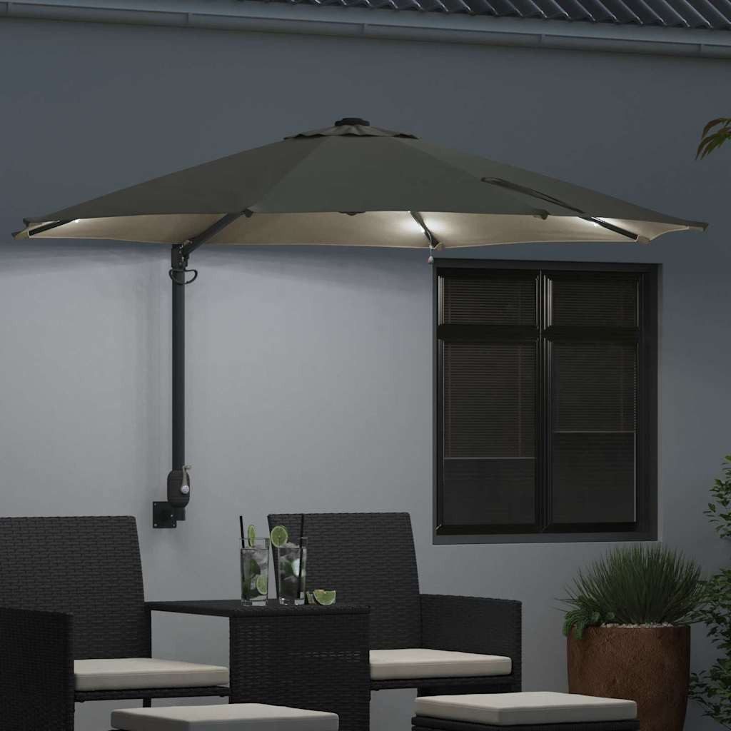 vidaXL Sonnensegel Gartenparasol Beige und Schwarz günstig online kaufen