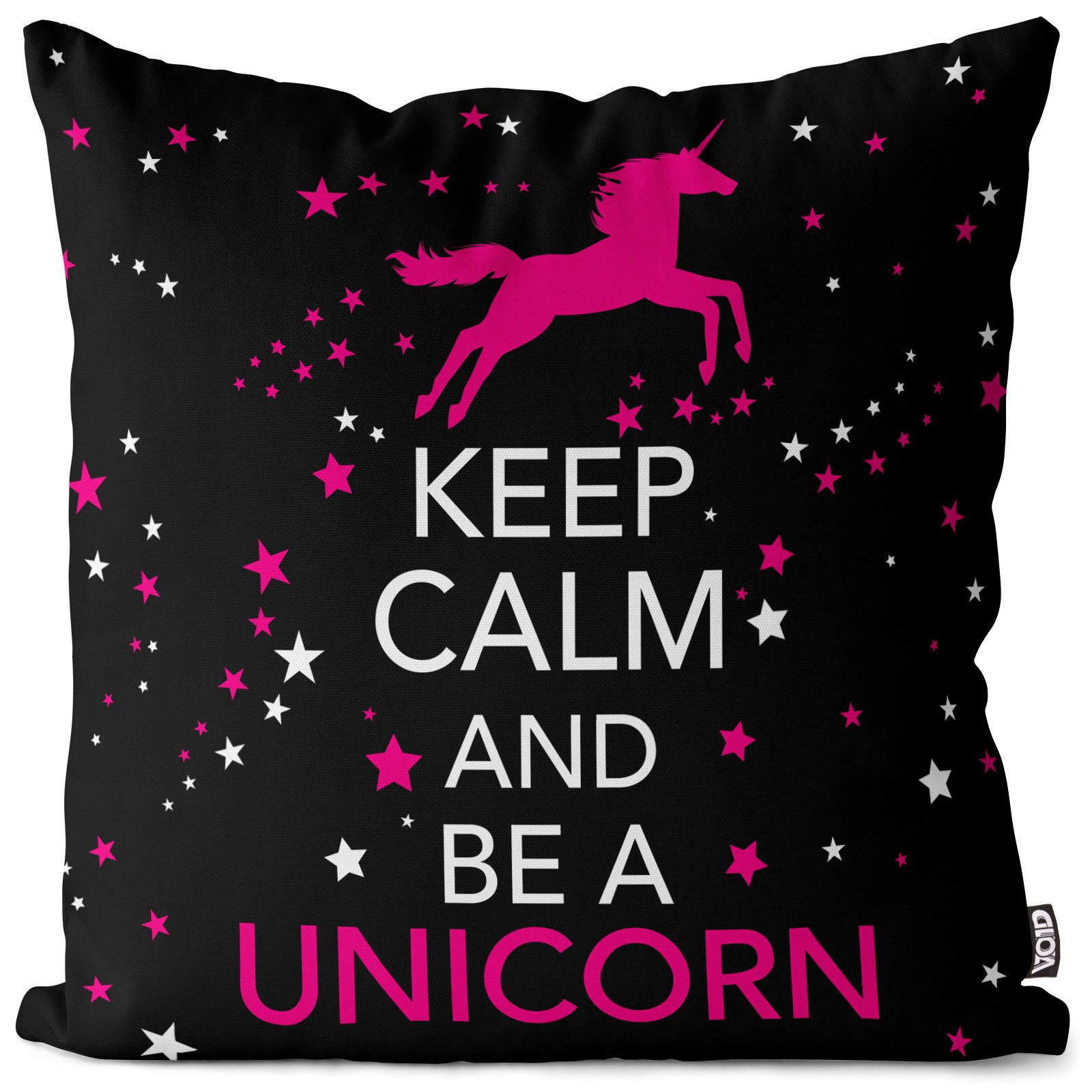 VOID Kissenbezug, Keep Calm and be a Unicorn Outdoor Indoor Einhorn Pferd