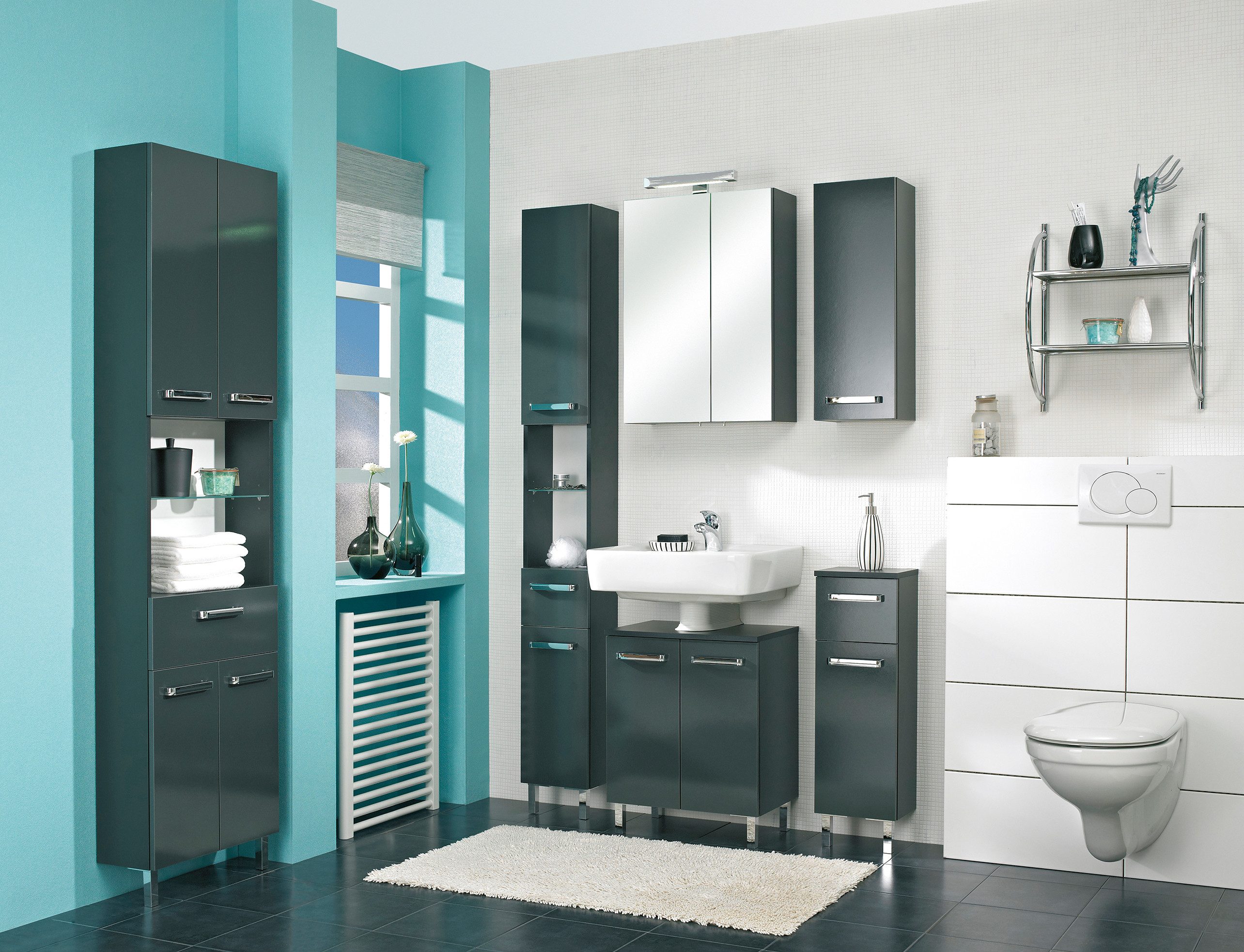 Saphir Badmöbel-Set Quickset 311 6-teilig, Waschbeckenunterschrank und LED-Spiegelschrank, (Set, 6-St), inkl. Türdämpfer, Badezimmer-Set ohne Waschbecken, Badezimmer Schrank