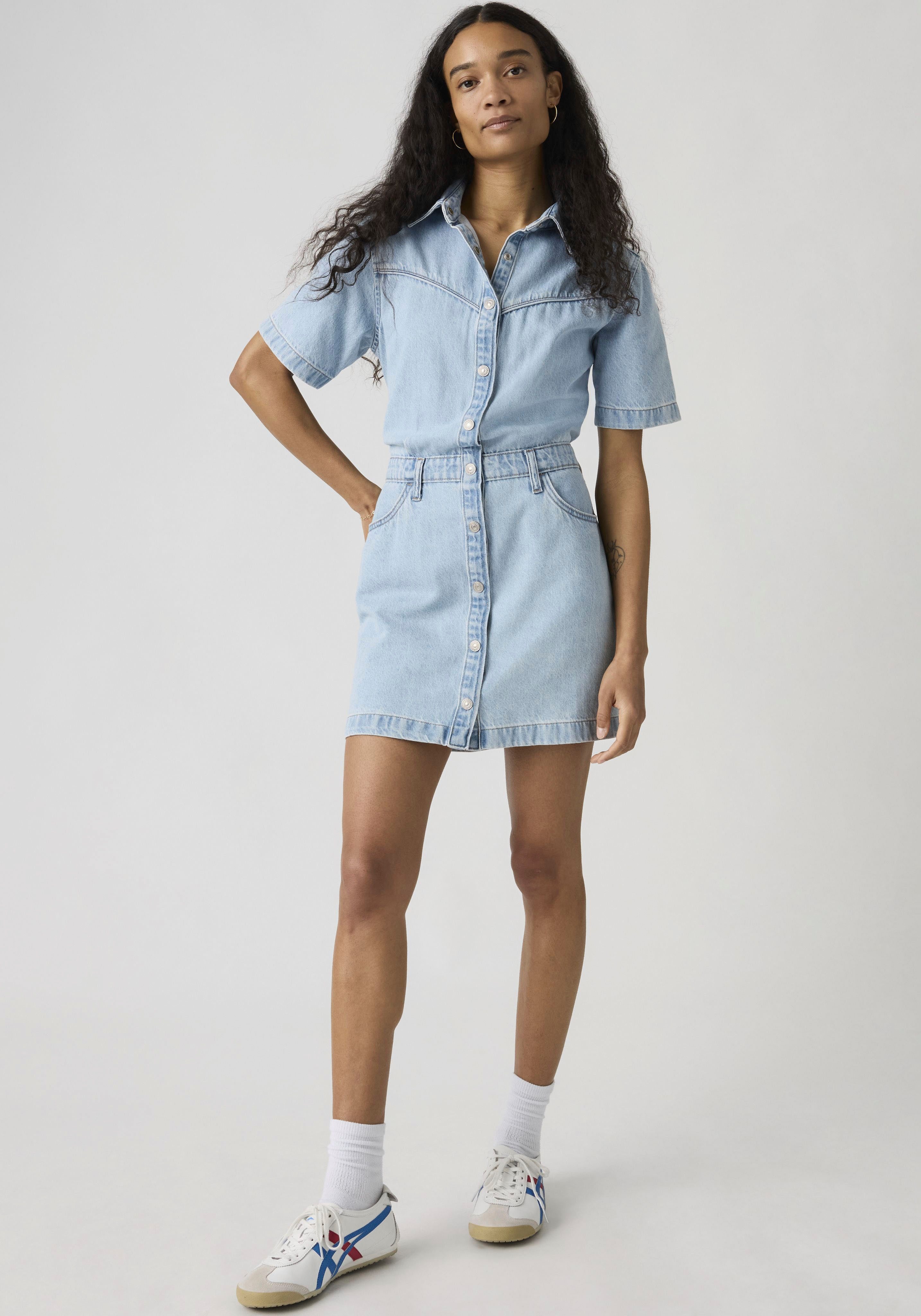 Levi's® Jeanskleid WESTERN DRESS Durchgehender Druckknopfverschluss