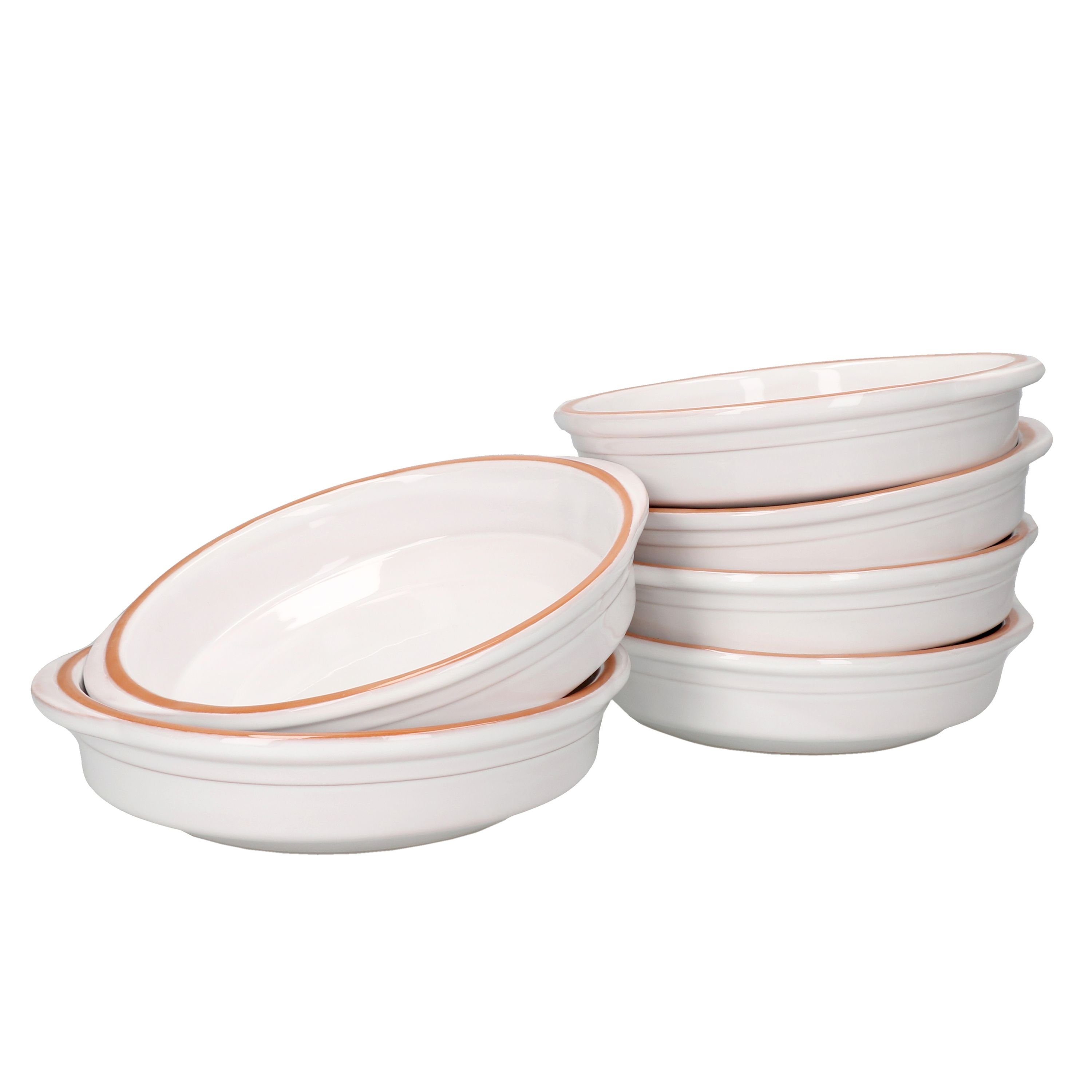 Tapas-Schale 2er Set Cazuela WEISS Ton-Schale Ille Ø 20cm Größe L Mittelalter