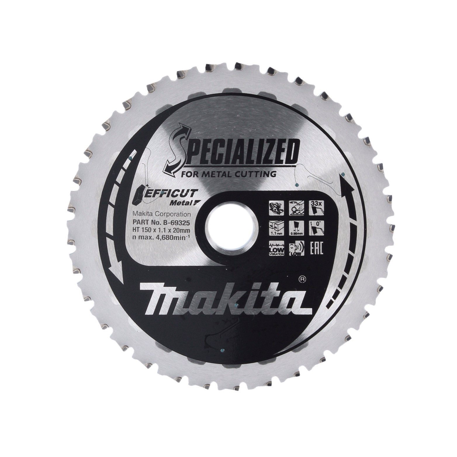 Makita Kreissägeblatt MCCS15033E SPECIALIZED EFFICUT Sägeblatt 150 x 20 x 1,1 mm (B-69325