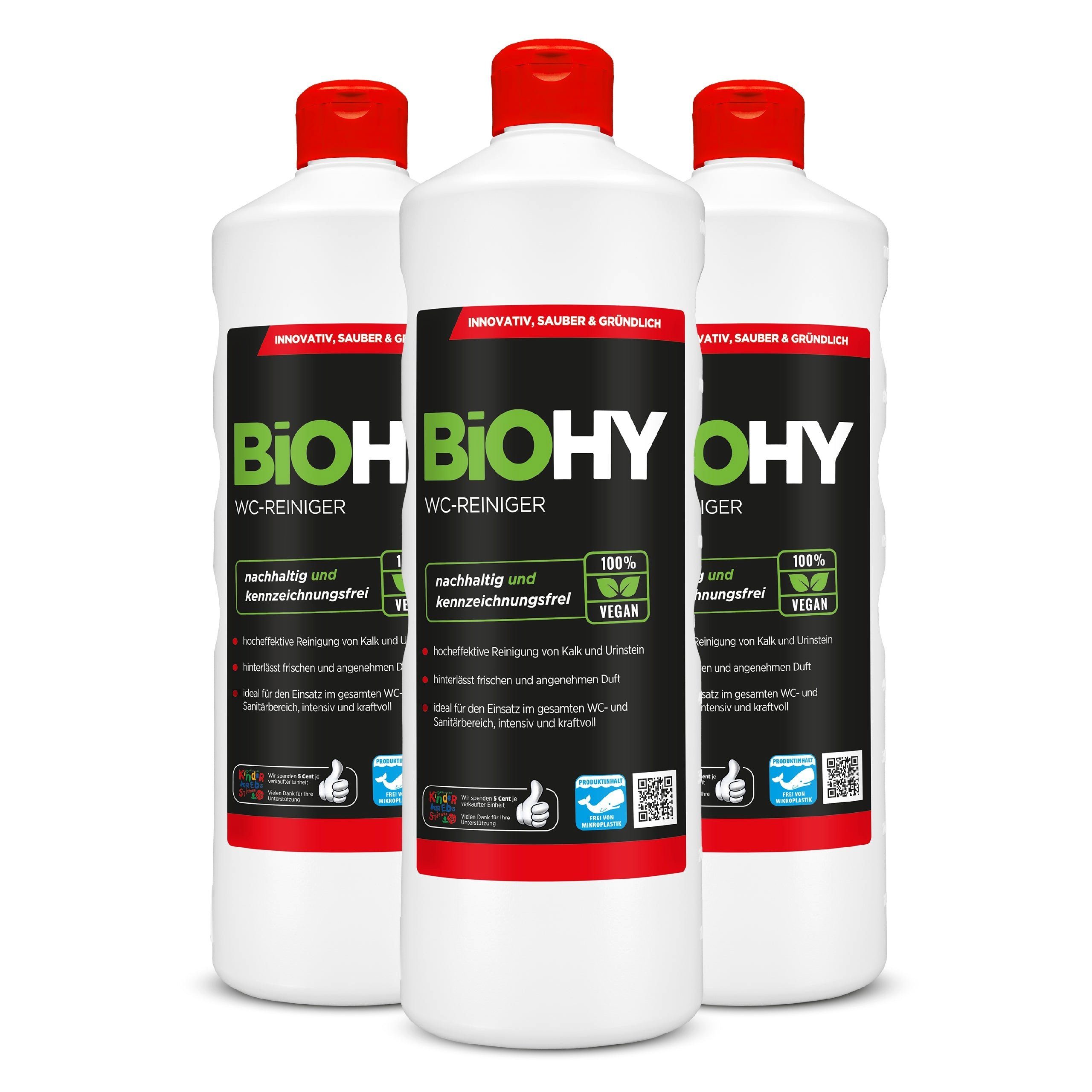 BiOHY WC-Reiniger 3er Pack (3 x 1 Liter Flasche) WC-Reiniger (3-St)