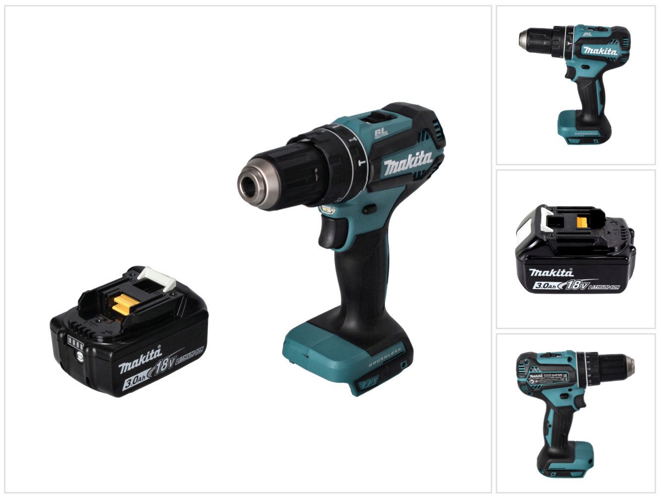 Makita Akku-Schlagbohrschrauber DHP 485 F1 Akku Schlagbohrschrauber 18 V 50 Nm Brushless + 1x Akku