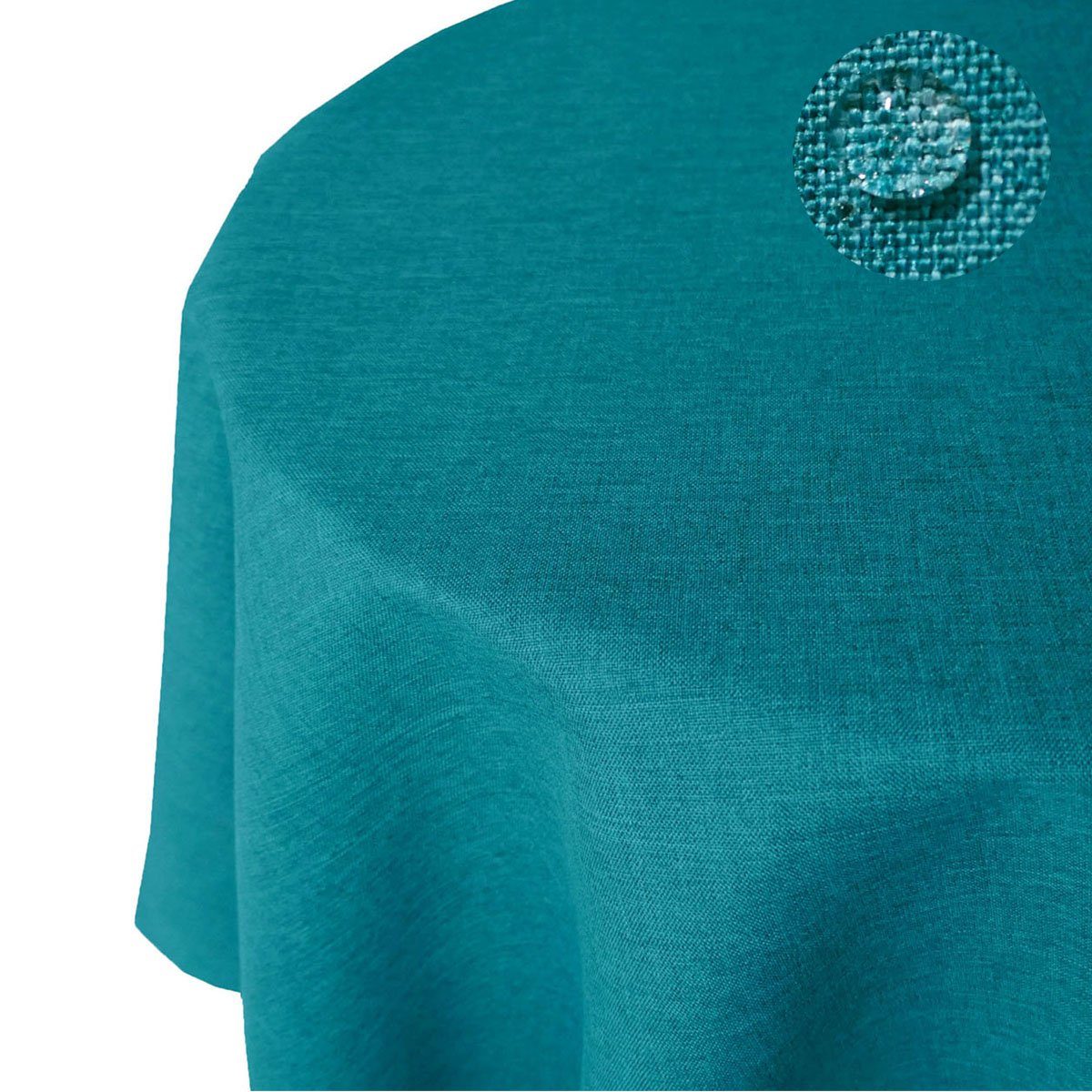 Tischdecke Leinenoptik RUND Tischdecke uni Gartentischdecke, bügelfrei, Lotuseffekt, gleichmäßige Gewebestruktur