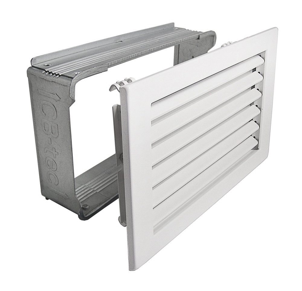 Lüftungsgitter Kaltluftgitter KG 2515 W Lüftungsgitter Weiss 250 x 150 Abluftgitter, Strapazierfähige Pulverbeschichtung