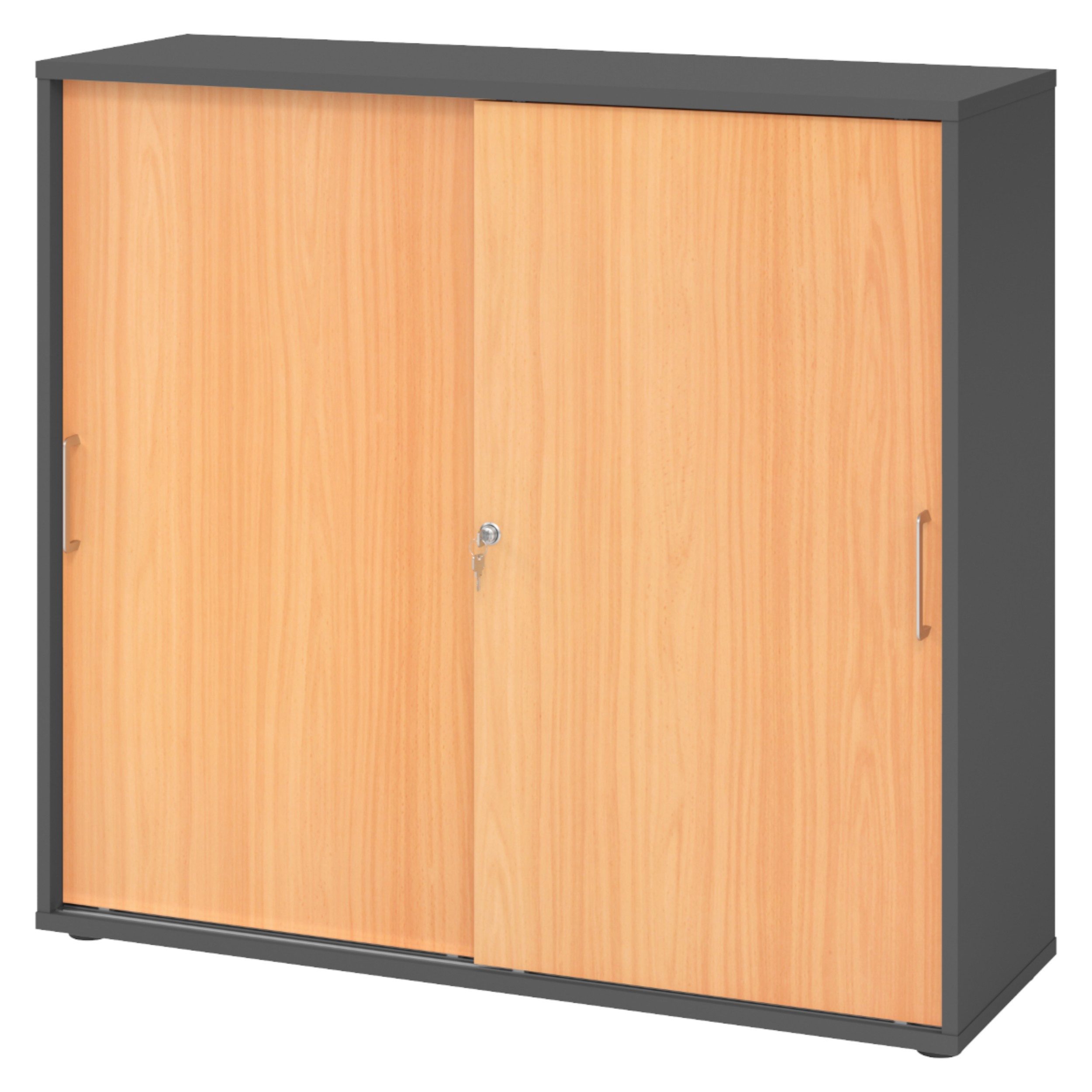 bümö Aktenschrank office Schiebetürenschrank Dekor: Graphit/Buche günstig online kaufen
