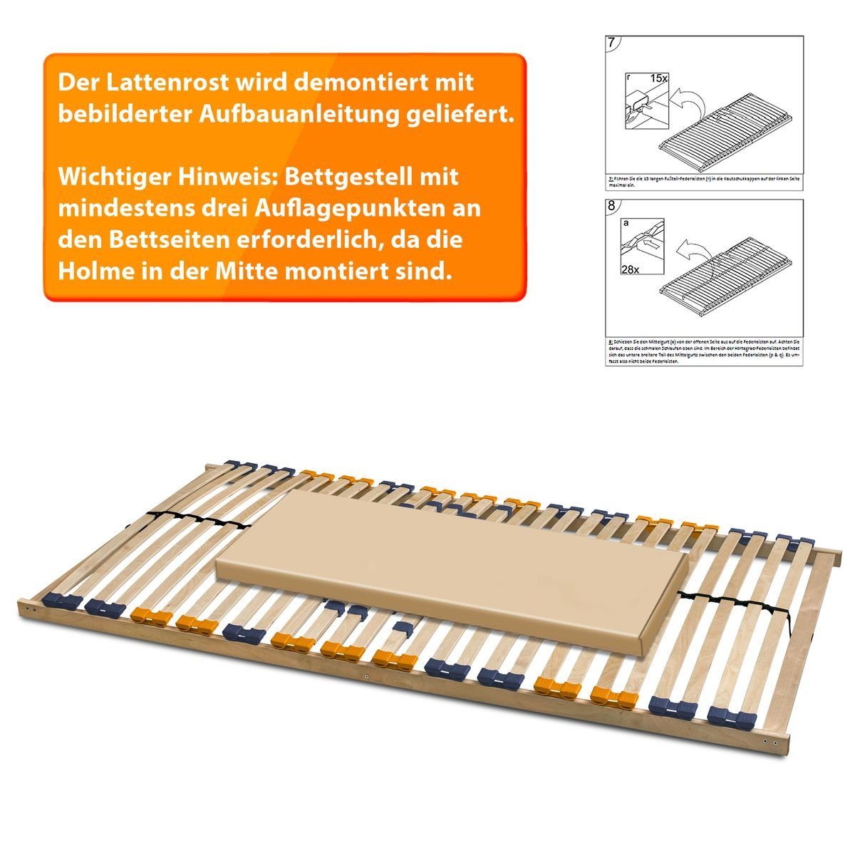 Lattenrost, Coemo, Kopfteil manuell verstellbar, Fußteil manuell verstellba günstig online kaufen