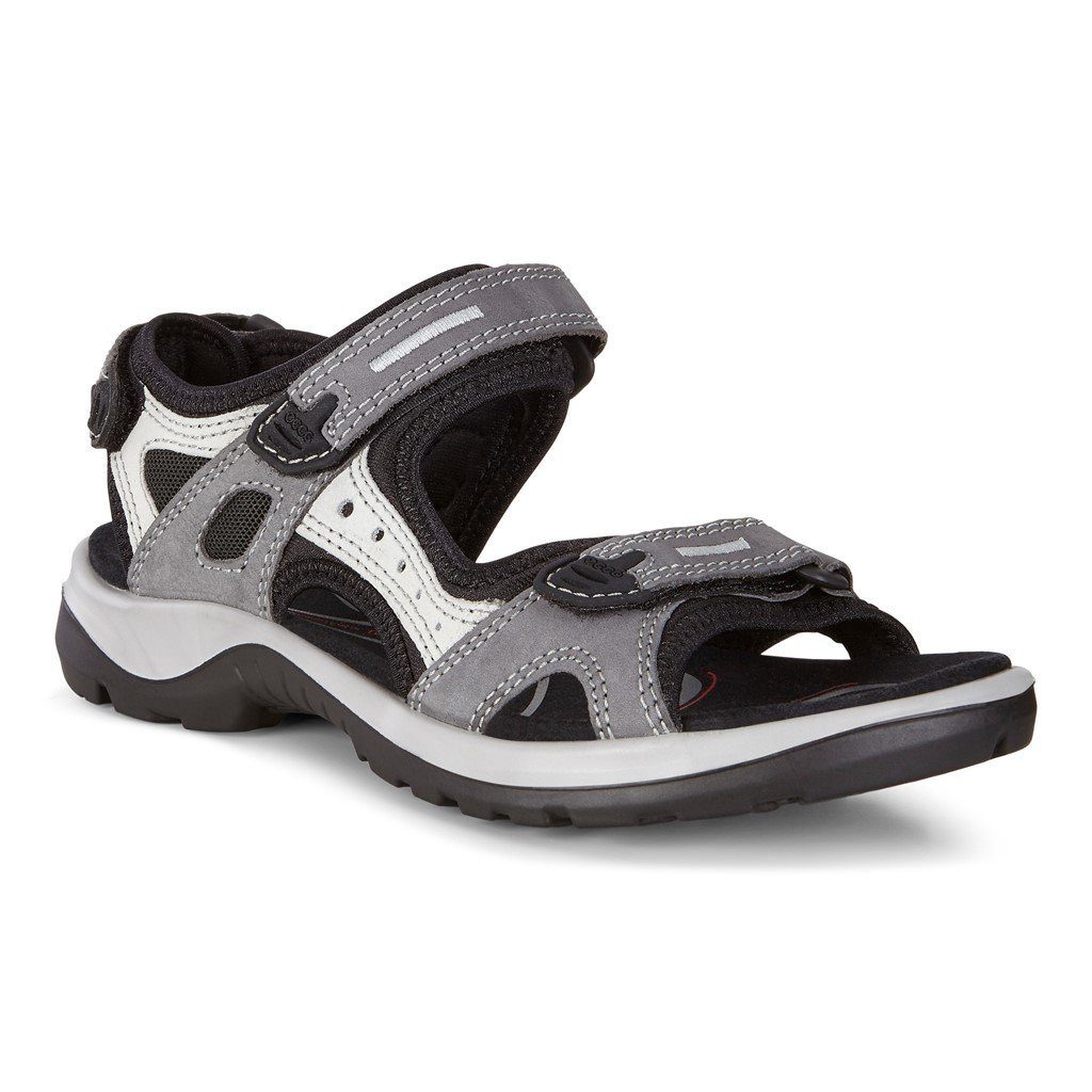 Ecco Yucatan Leder titaniumgrau Damen Sandale günstig online kaufen