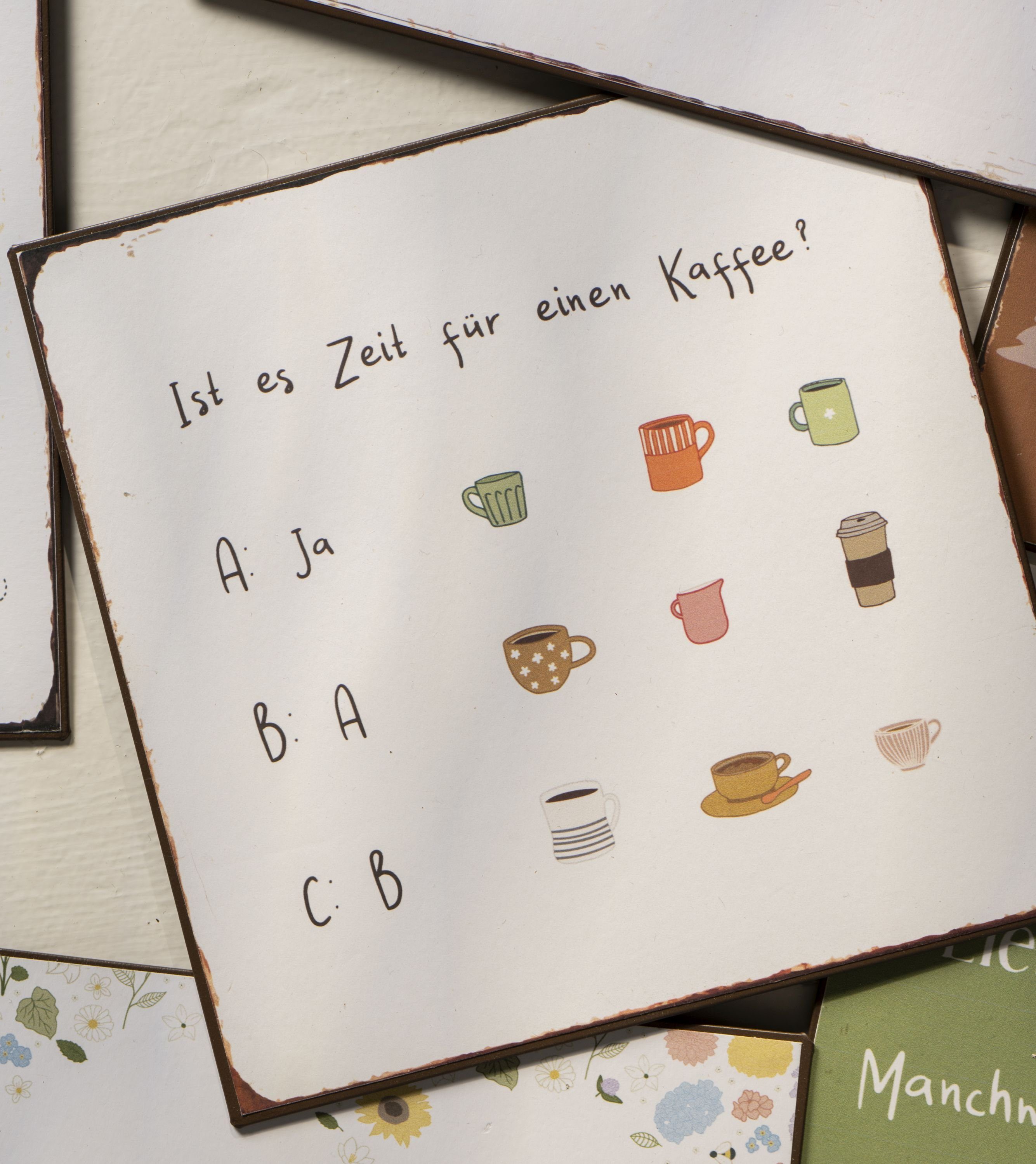 Ib Laursen Metallschild Ib Laursen Blechschild "Ist es Zeit für Kaffee" Wan günstig online kaufen