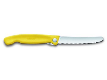 Victorinox Taschenmesser Swiss Classic Faltbares Gemüsemesser, Wellensc., gelb, Blister