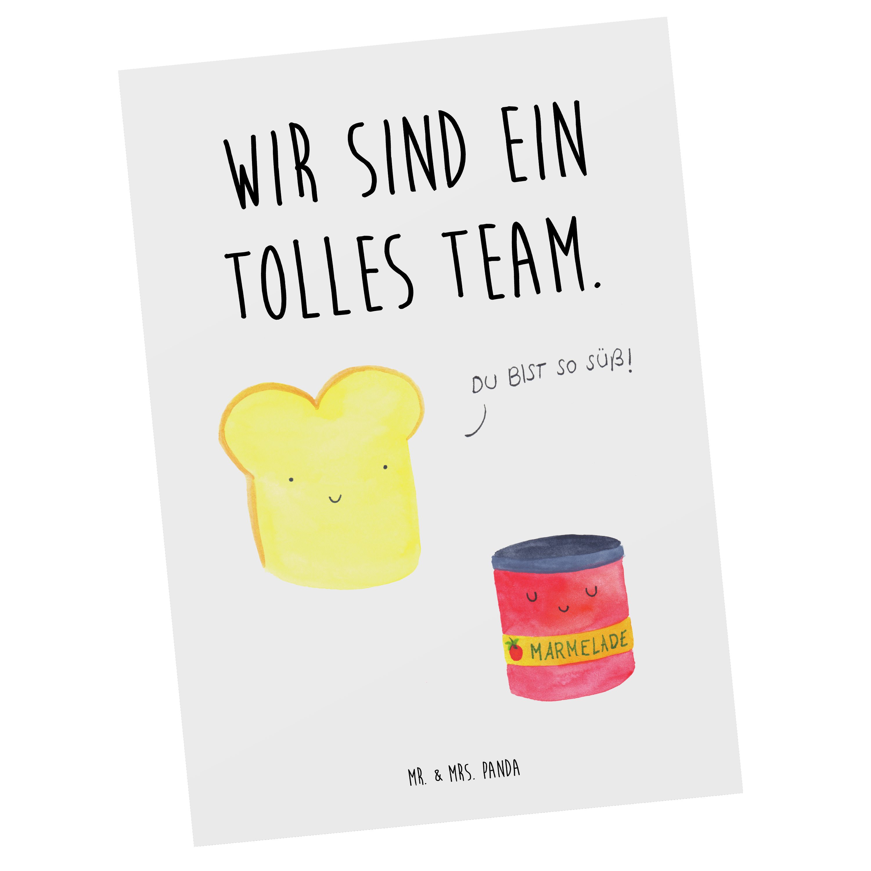 Mr. & Mrs. Panda Postkarte »Toast & Marmelade Weiß lustige Sprüche