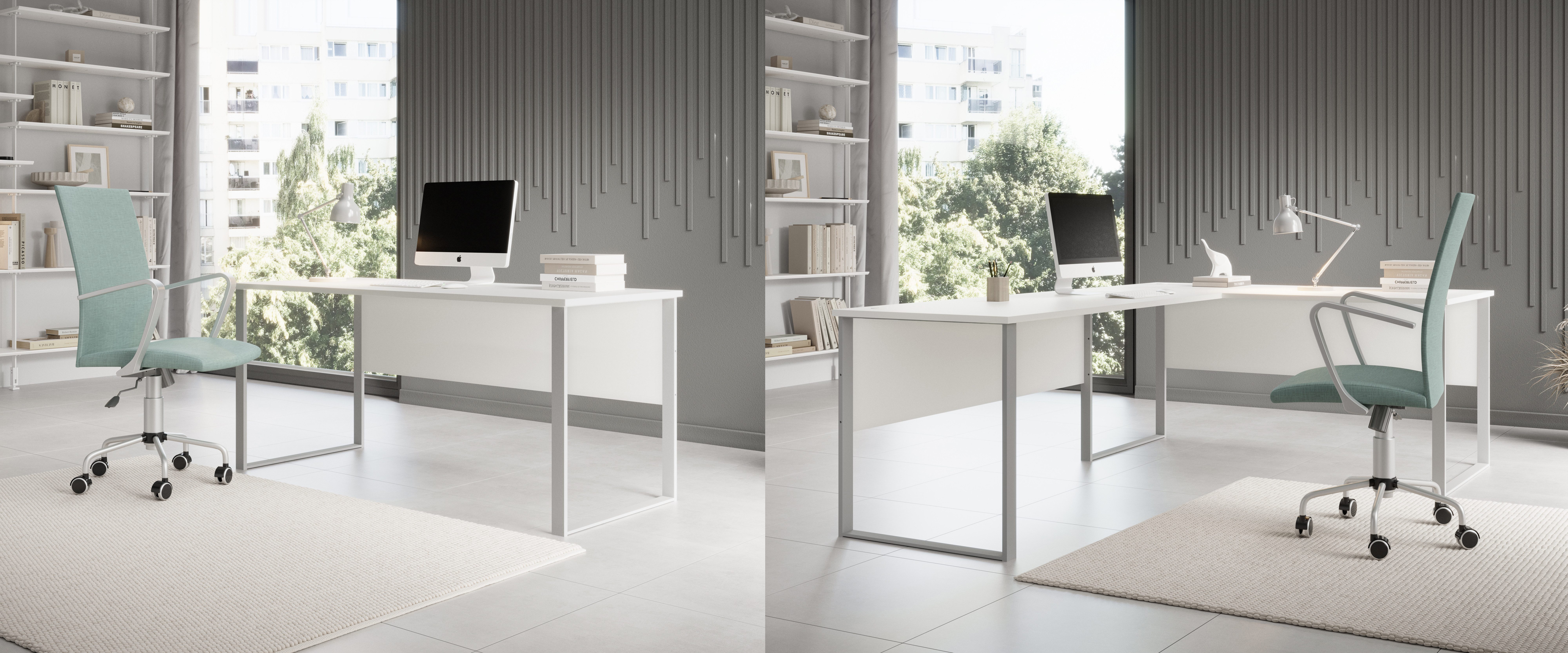 BEGA OFFICE Schreibtisch Amanda (1-St), Kabeldurchlass, Metallkufen, Breite 170 cm