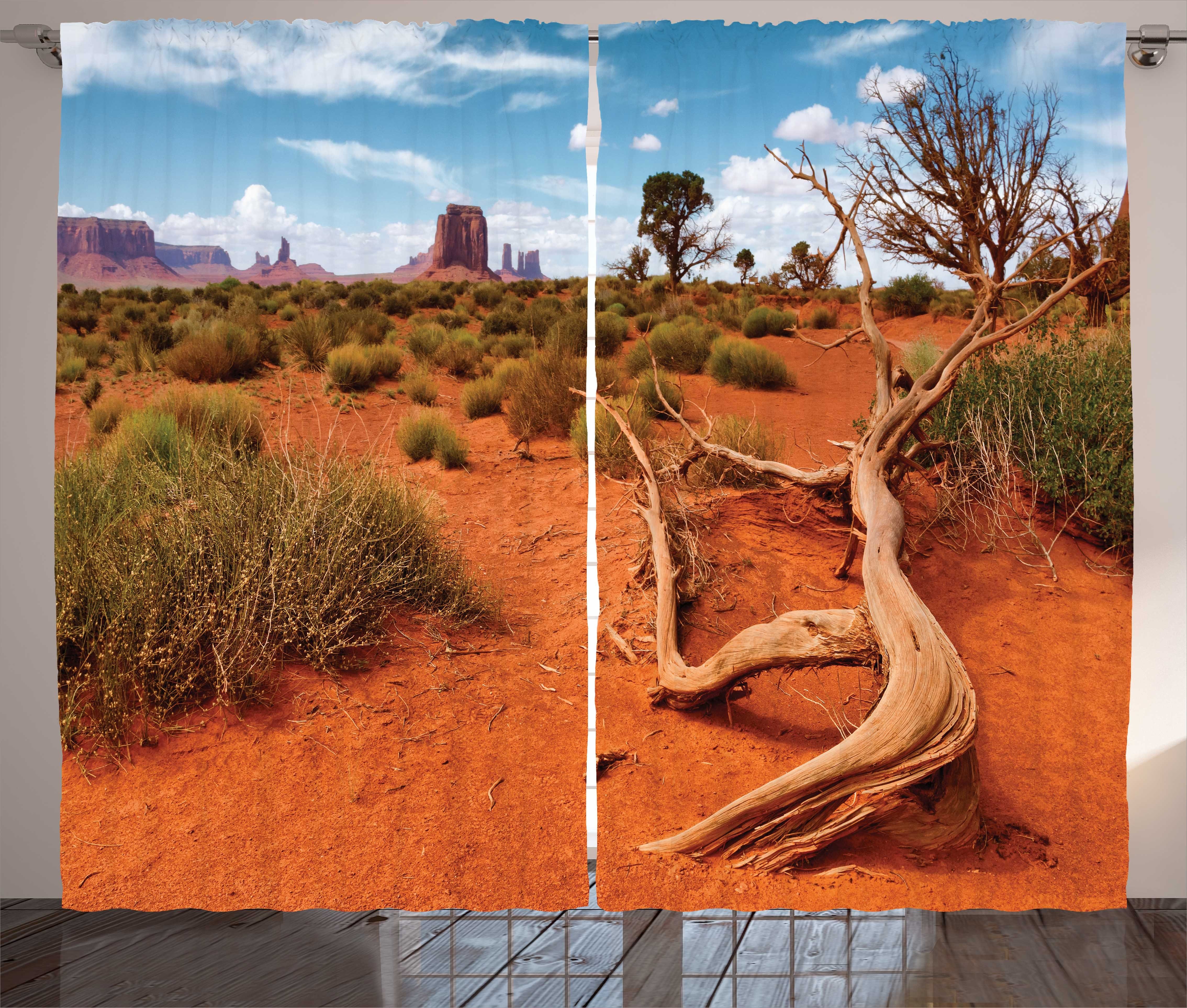 Gardine Schlafzimmer Kräuselband Vorhang mit Schlaufen und Haken, Abakuhaus, Landschaft Arizona-Tal-Landschaft