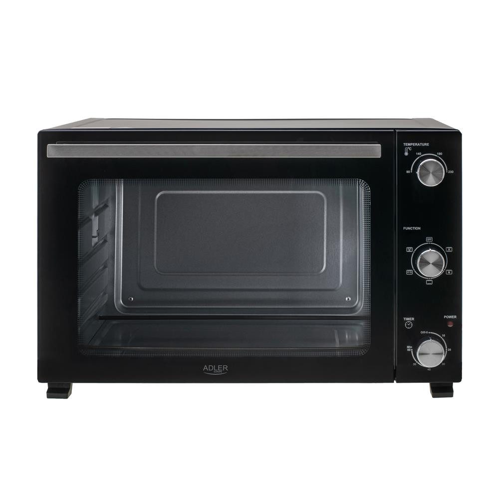 ADLER EUROPE Minibackofen AD 6025, Elektrobackofen, Minibackofen 35L, Umluft, Drehspieß, schwarz