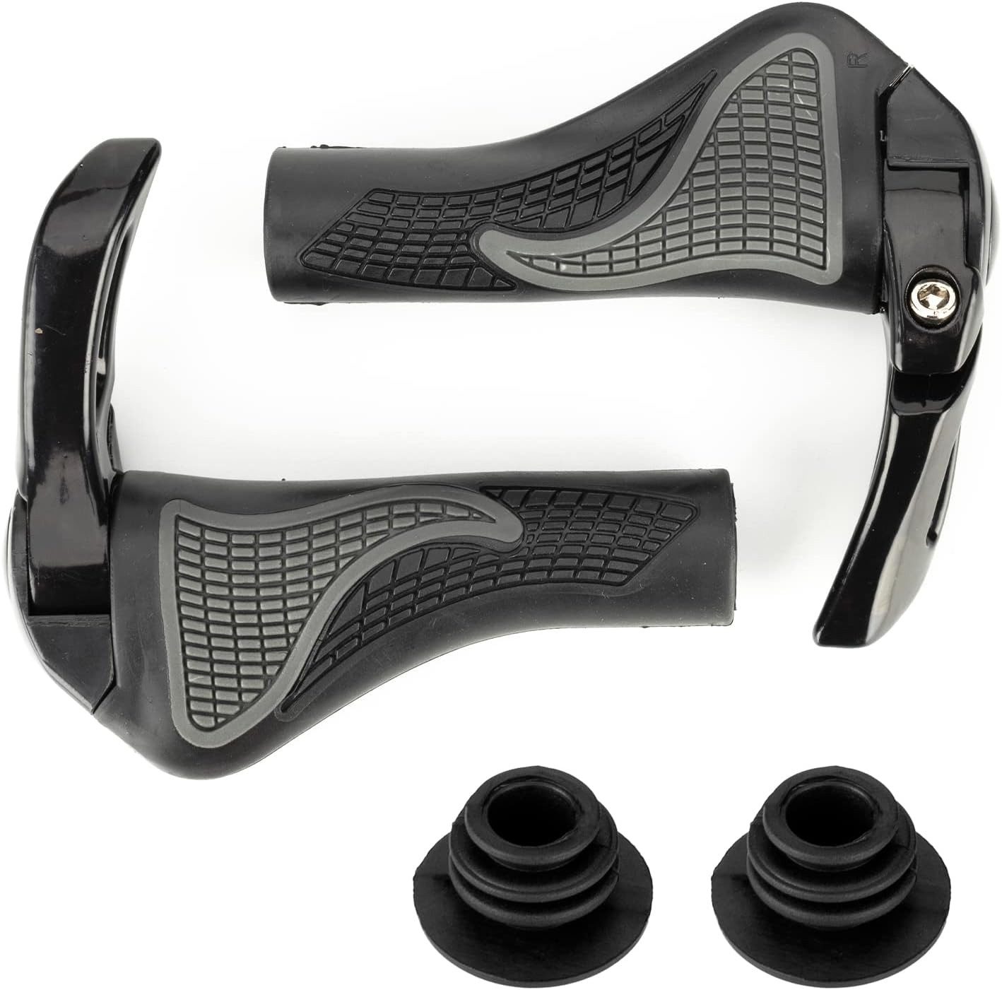 ROCKBROS Fahrradlenkergriff ergonomisch Fahrradgriffe rutschfest (Lenkergriffe Fahrrad mit Zwei Seiten Lock-On für MTB, E-Bike, Cityrad Rennrad für 22,2 MM Lenker Griffe Schwarz)