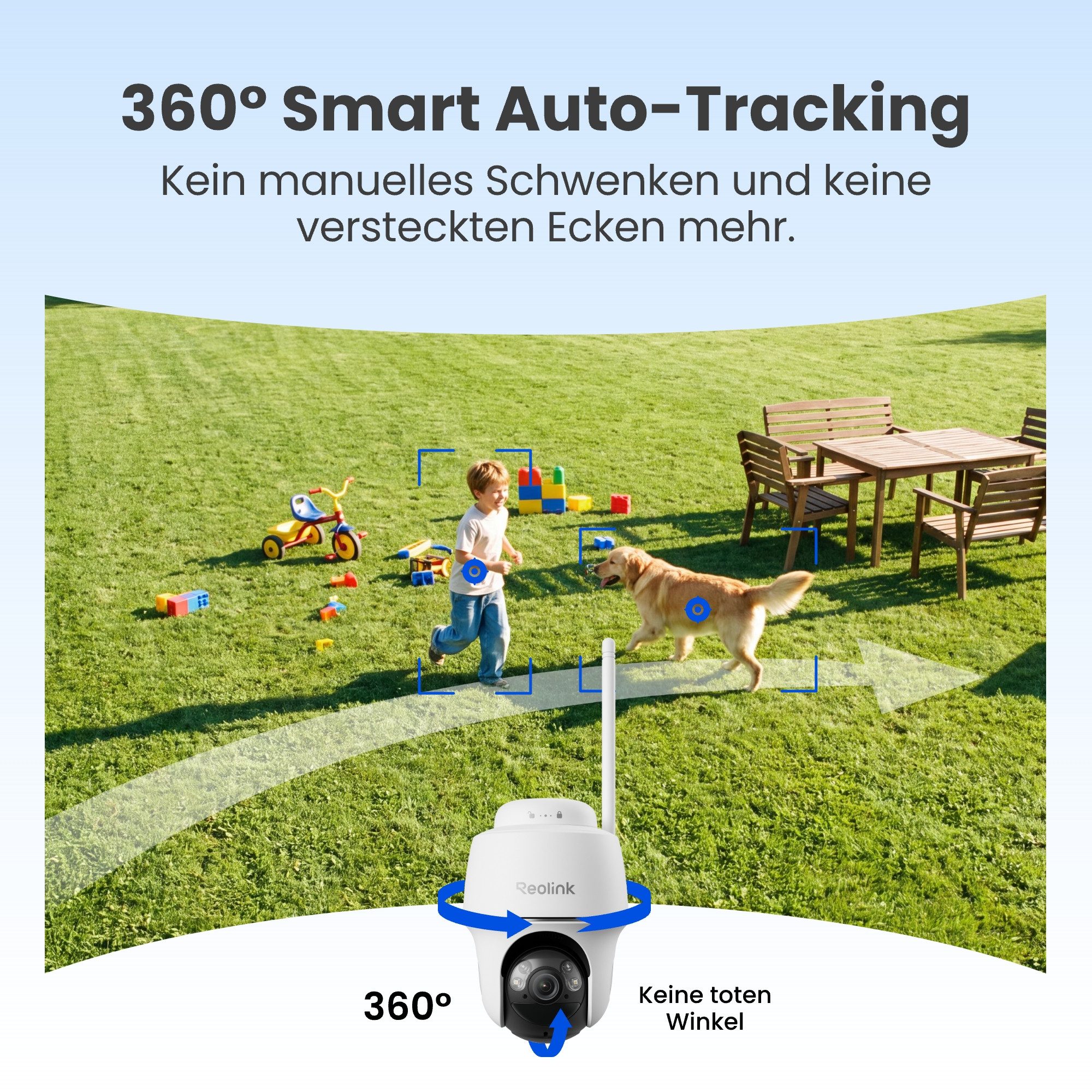 Reolink Überwachungskamera Argus PT+SP 5MP PTZ Akku- oder solarbetriebene 2,4/5GHz WLAN IP (Außenbereich, PIR-Erkennung,IR-Nachtsicht,Could-Speicherung)