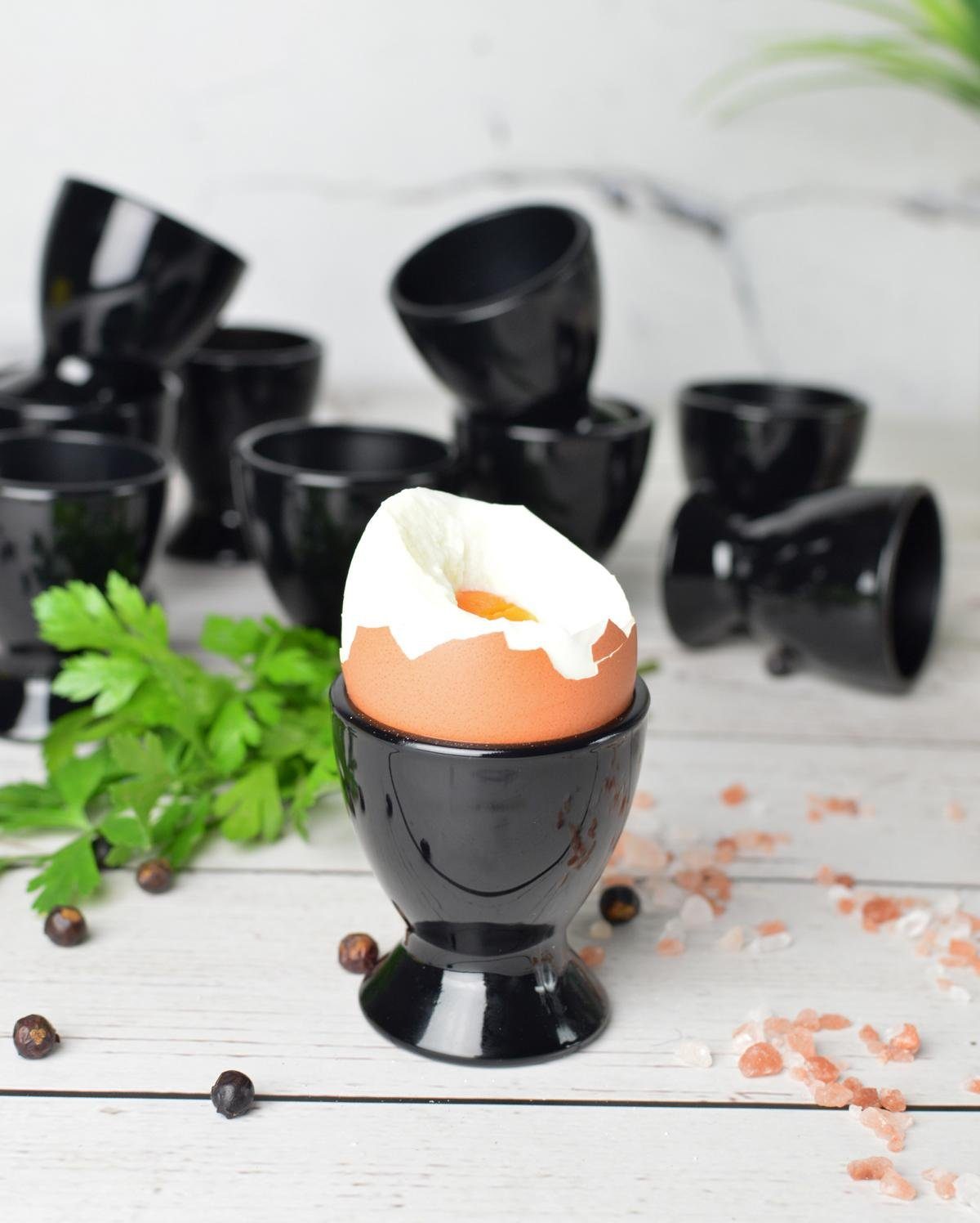 Sendez Eierständer Eierhalter Eierbecher Glas Eierbecher aus Glaseierbecher schwarze 6