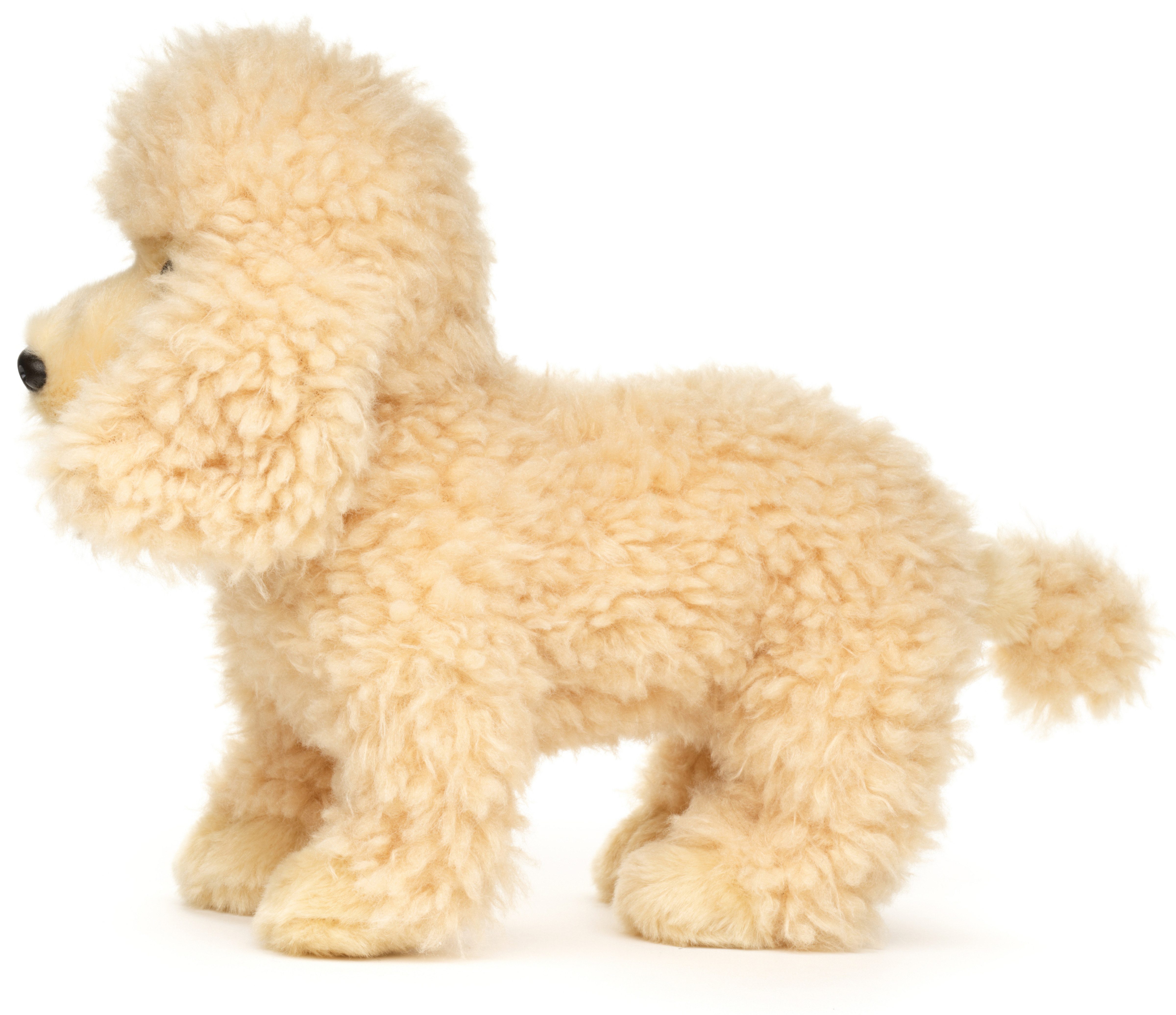 Uni-Toys Kuscheltier Pudel - Versch. Farben - Mit/ohne Leine - 30 cm (Länge) - Plüschtier, zu 100 % recyceltes Füllmaterial