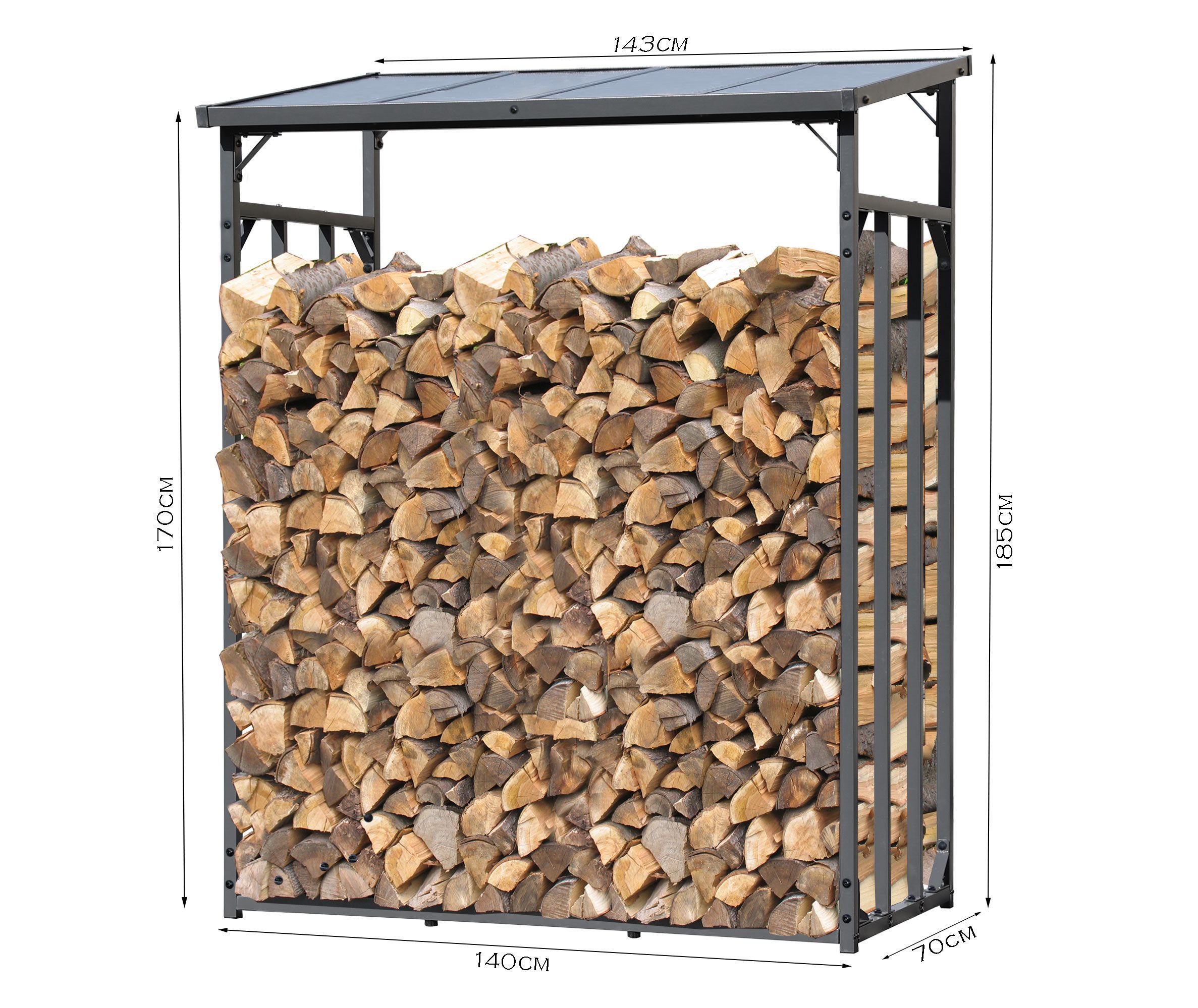 Quick Star Kaminholzregal Kaminholzregal 143x70x185 cm 1,8 m³, BxTxH:143x70 günstig online kaufen