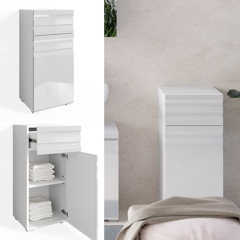 Vicco Midischrank Fredd, Weiß Hochglanz, 36 x 79 cm (1-St)