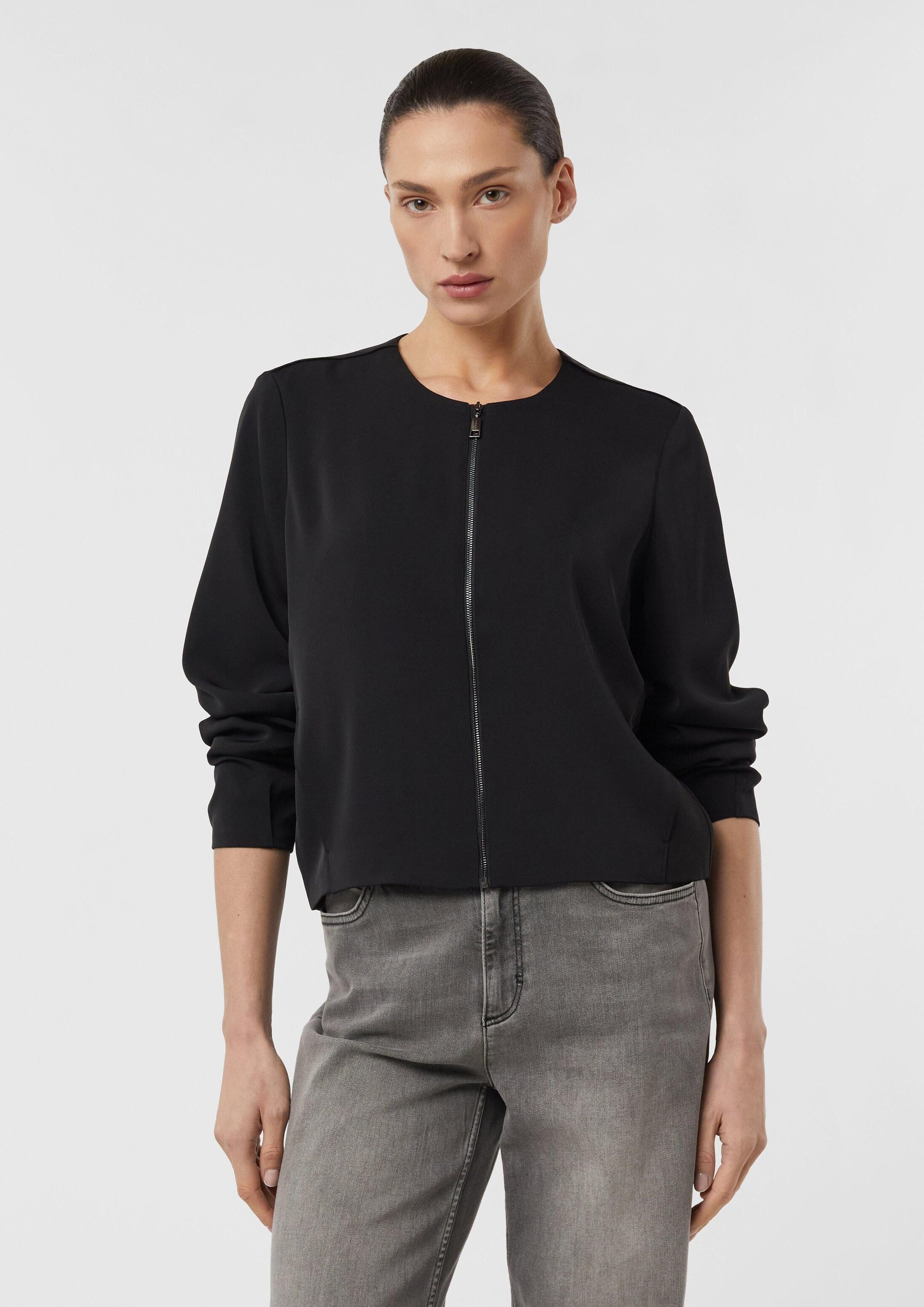 comma Funktionsjacke Indoor-Jacke Fließender Blouson mit Eingrifftaschen