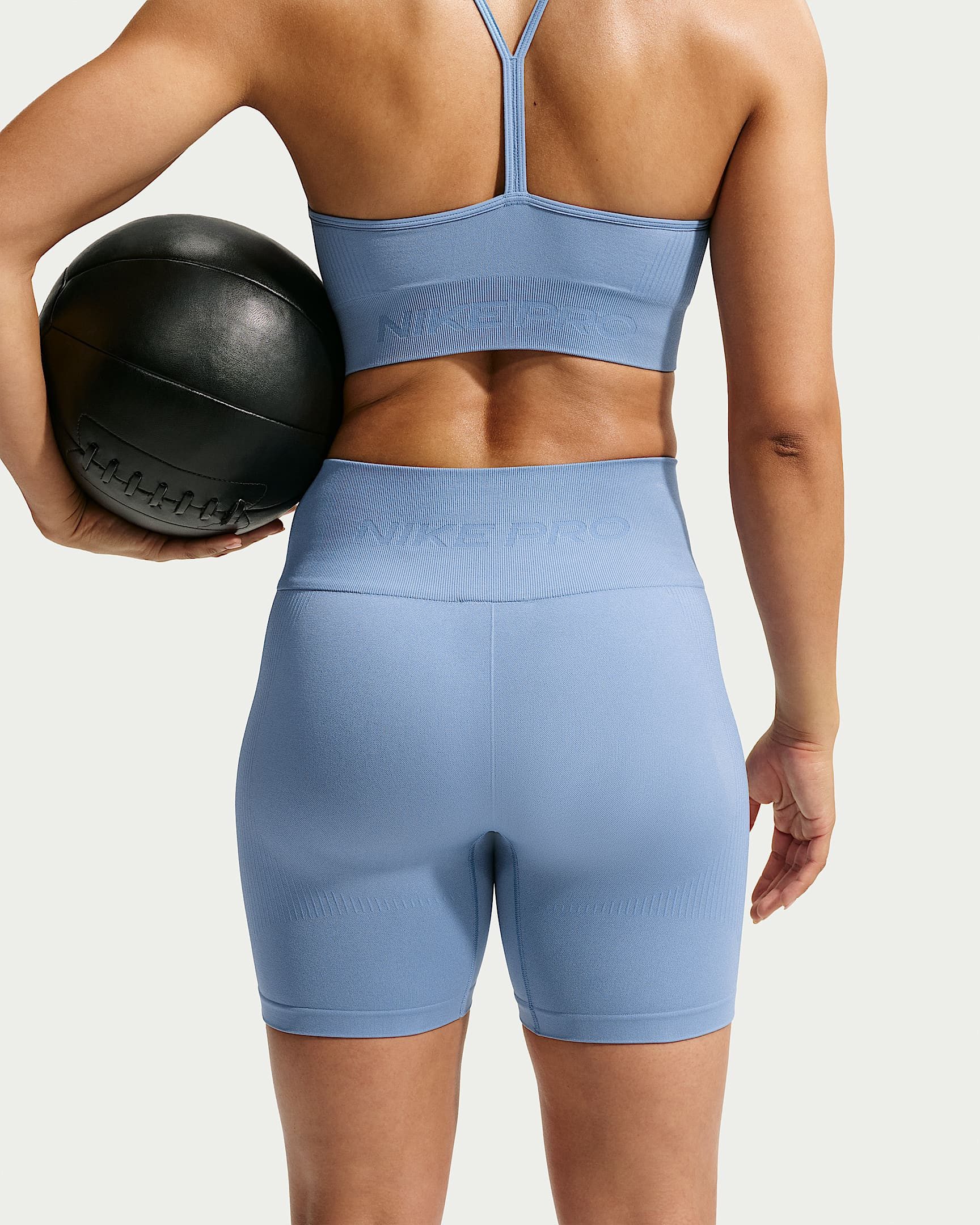 Nike Trainingstights Nike Pro Seamless Women's Dri-FIT High-Waisted 5" Biker Shorts nahtloses Design, hoher Bund