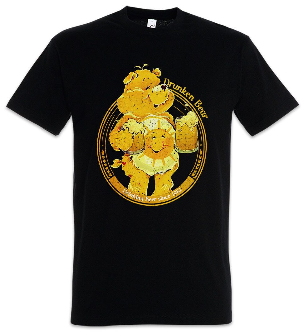 Urban Backwoods Print-Shirt Drunk Bear Herren T-Shirt Cute Beer Care Whisky Whiskey Gin Drunk (1-tlg) Bears Fasching Alkohol Party