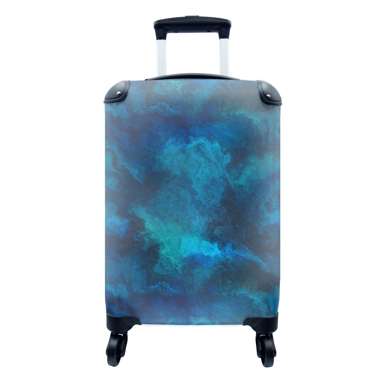MuchoWow Handgepäckkoffer Muster - Farbe - Abstrakt - Blau, 4 Rollen, Reisetasche mit rollen, Handgepäck für Ferien, Trolley, Reisekoffer