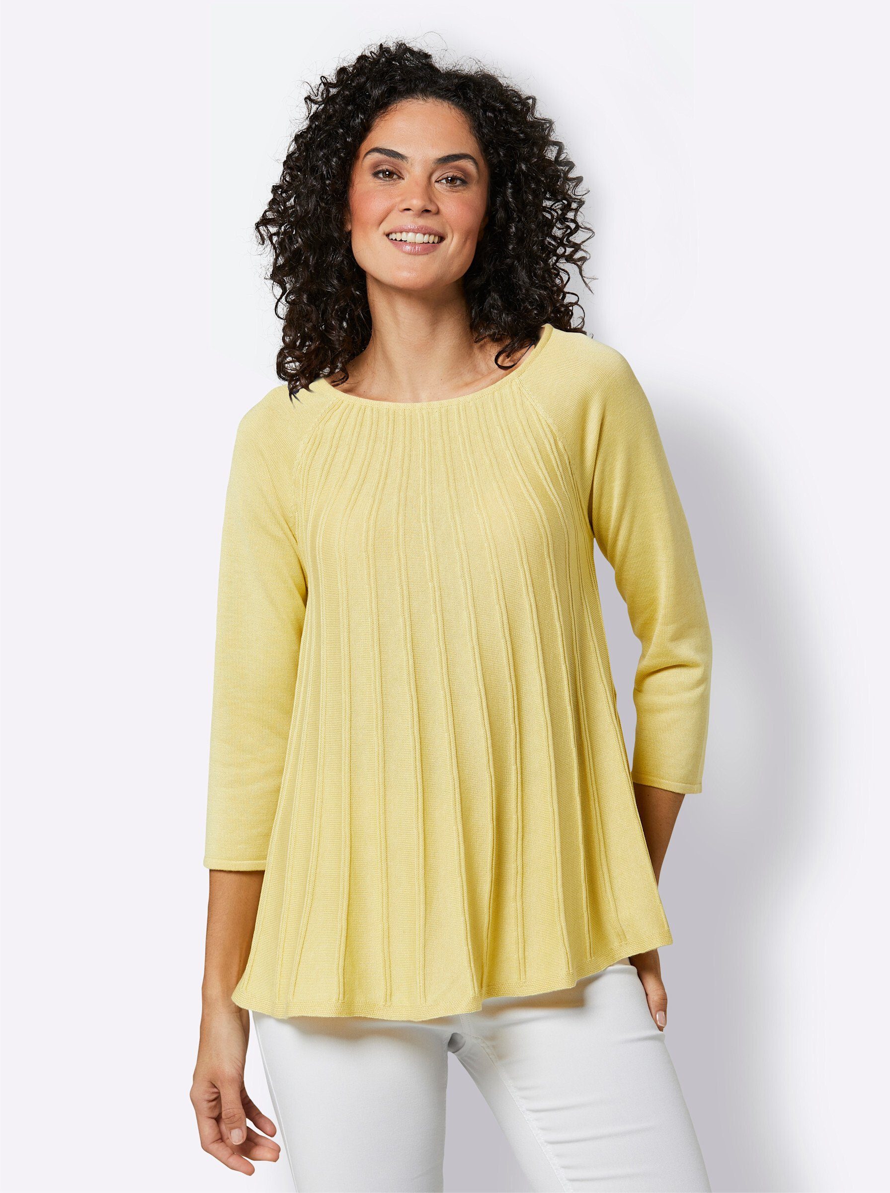 creation L Strickpullover Seiden-Kaschmir-Pullover 3/4-Arm Feinstrick