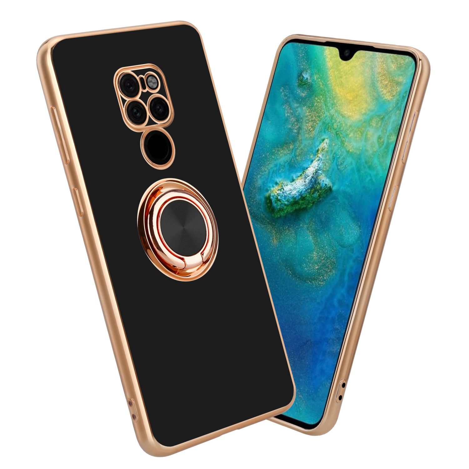 Cadorabo Handyhülle Huawei MATE 20 Huawei MATE 20, Schutzhülle - TPU Silikon Hülle - mit Kameraschutz und Ring