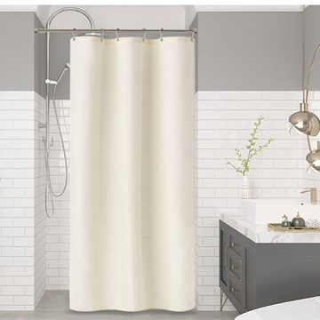 OKWISH Duschvorhang Badvorhang Badewannenvorhang Dusche Badezimmer Vorhang Vorhänge Breite 180 cm (180x180 cm Wasserabweisend Anti-schimmel Waschbar 12 Duschvorhangringe, Duschvorhänge Badvorhänge Badewanne Vorhang Vorhänge aus Stoff), für Badezimmer Haus Hotel Wohnung Wohnmobil Wohnheim