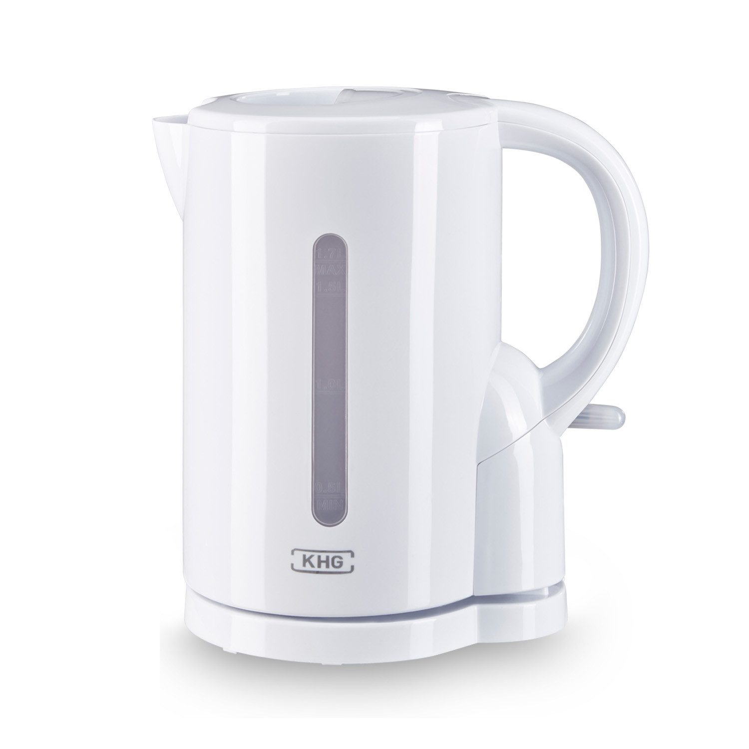 KHG Wasserkocher WK-170 W weiß aus Metall & Kunststoff, 1,7 Liter Fassvermögen, 1.7 l