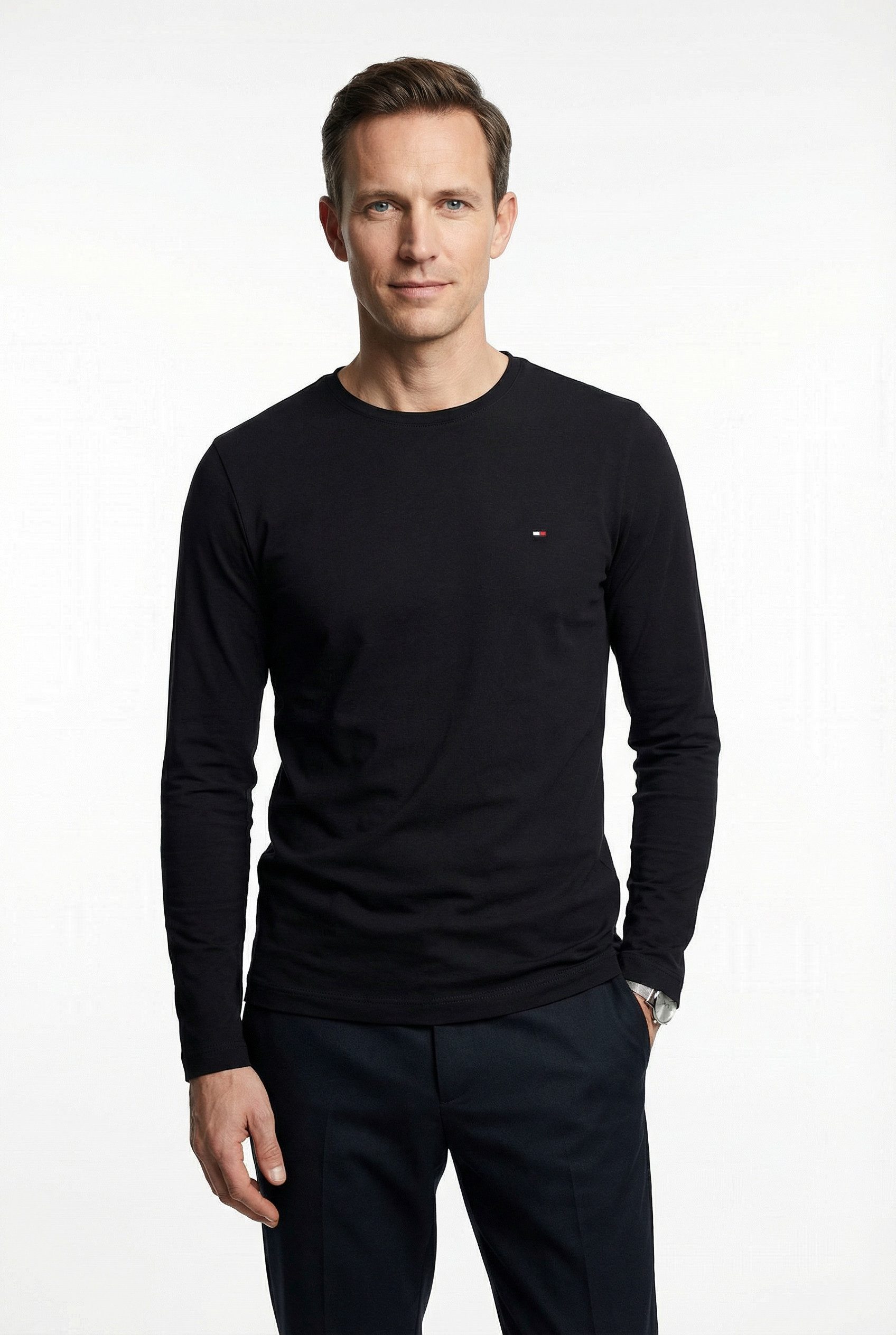 Tommy Hilfiger Big & Tall Longsleeve BT-STRETCH SLIM FIT TEE-B mit Rundhals günstig online kaufen