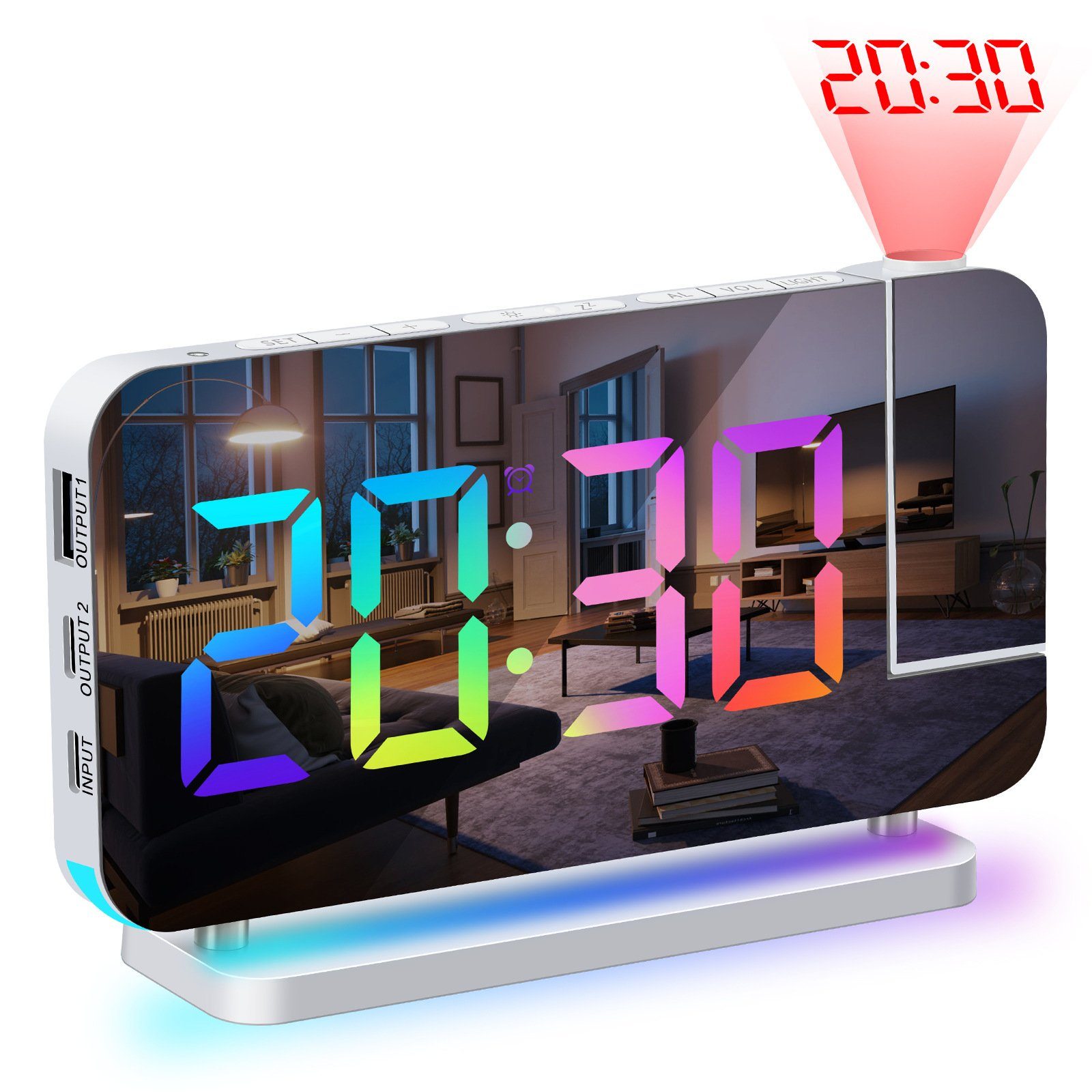 autolock Wecker Wecker Digital,Wecker Mit Projektion,LED-Spiegeluhr günstig online kaufen