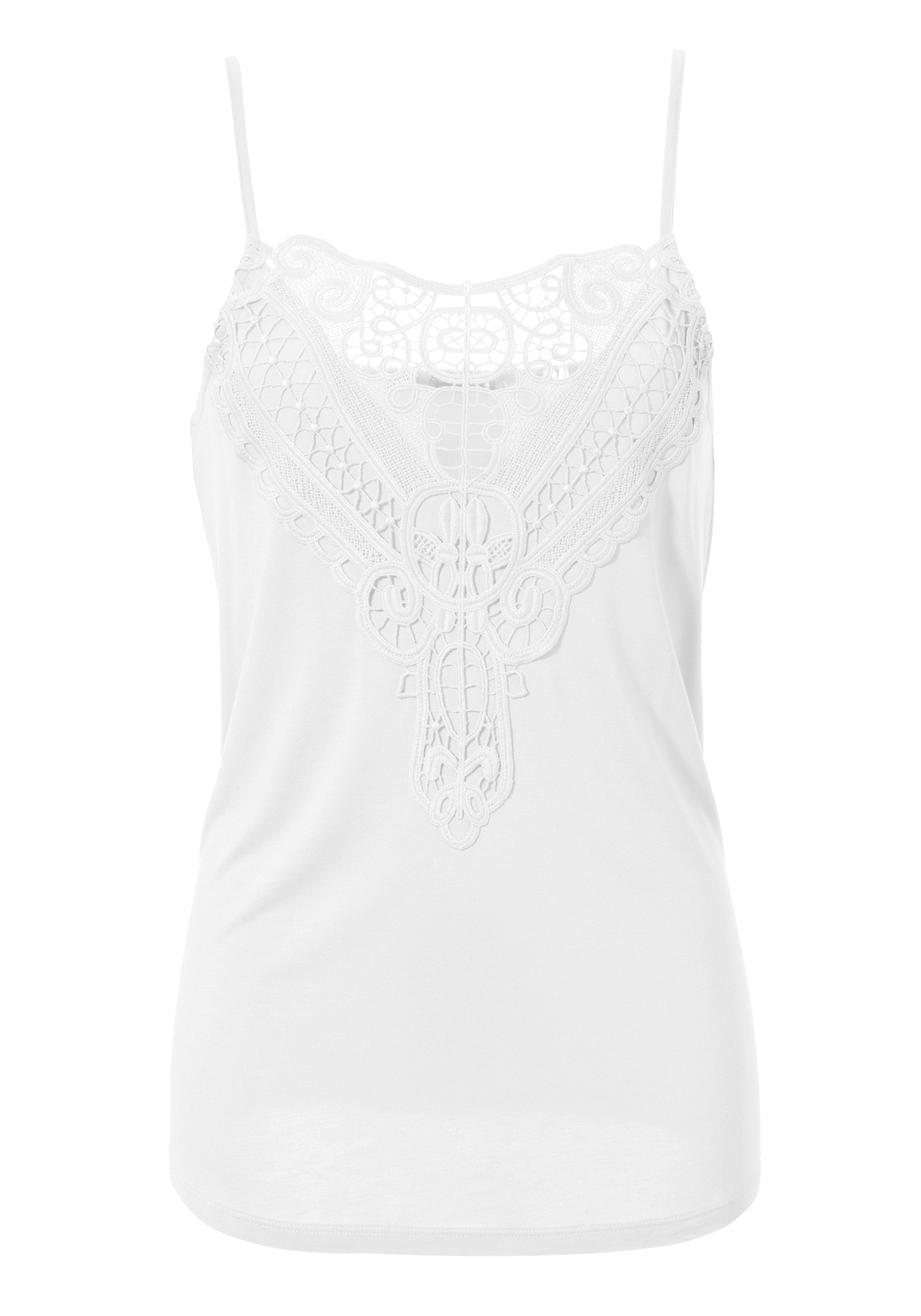 Aniston CASUAL Spitzentop mit verstellbaren Spaghetti-Trägern. € 29,99