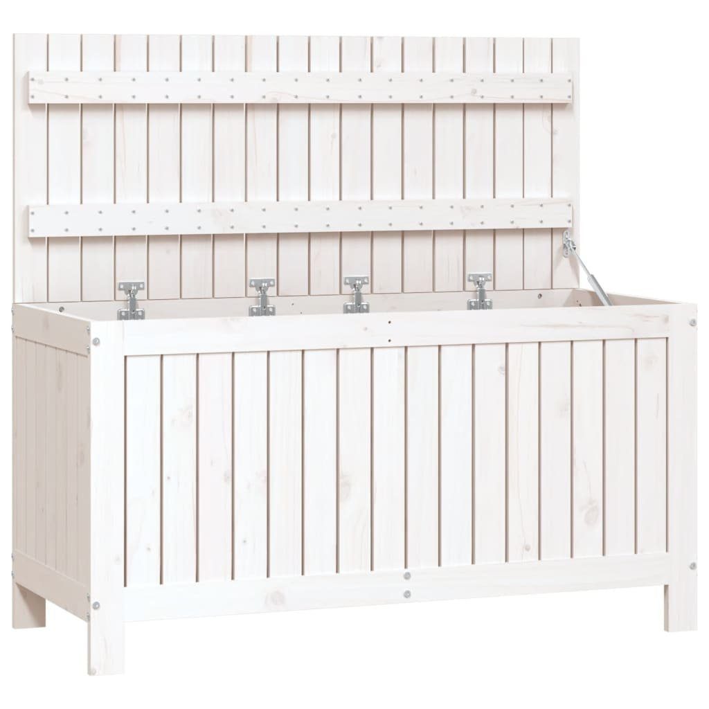 Auflagenbox Gartentruhe Kissenbox Kissentruhe Auflagenbox Weiß 115x49x60 cm Massiv