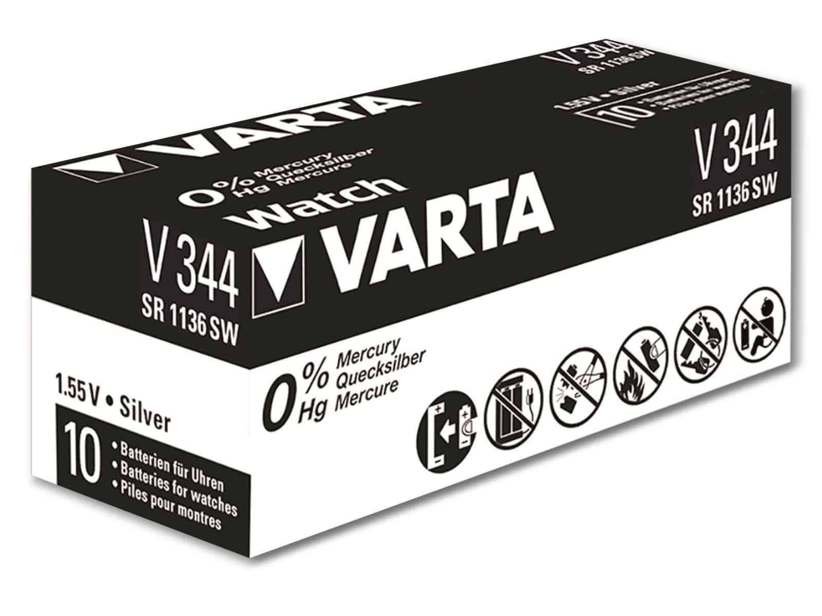 VARTA VARTA Knopfzelle Silver Oxide, 344 SR42, 1.55V Knopfzelle