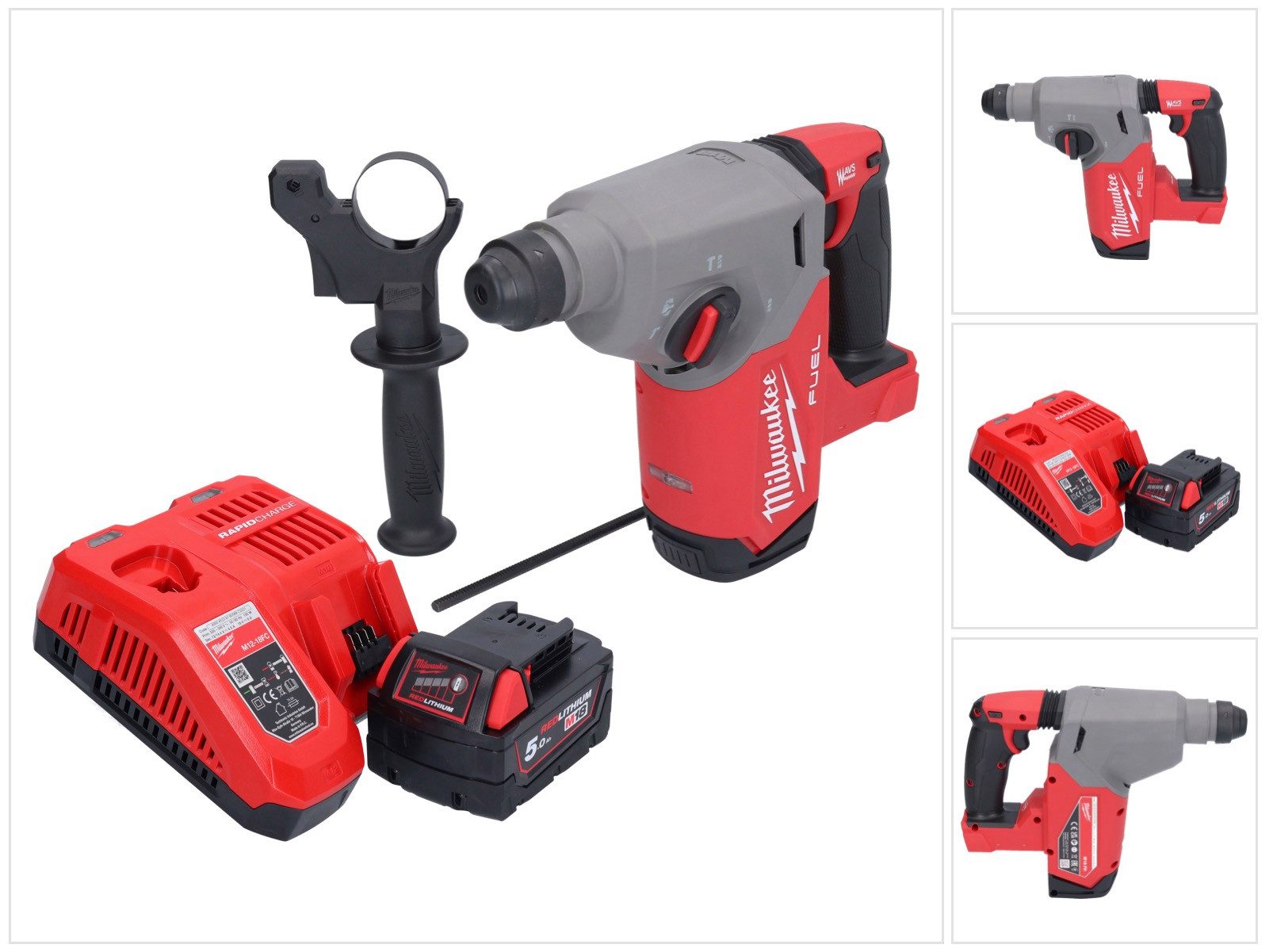 Milwaukee Schlagbohrmaschine M18 FH-501 Akku Bohrhammer 18 V 2,5 J SDS plus Brushless + 1x Akku 5