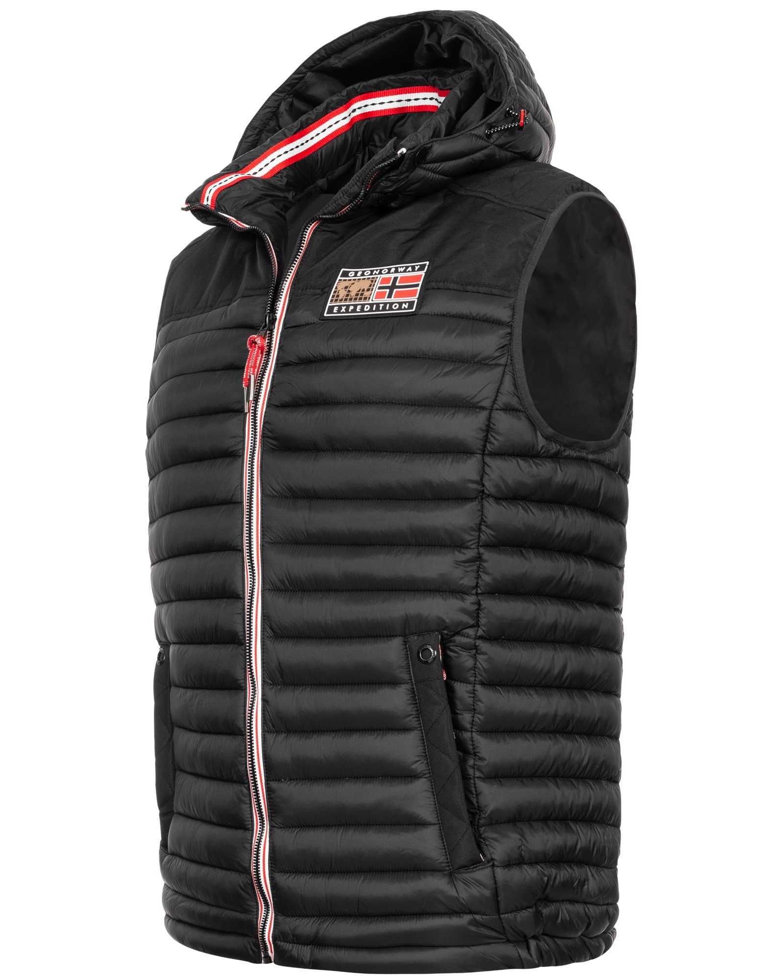 Geographical Norway Steppweste Herren Stepp weste Bodywärmer Outdoor Kapuzenweste Herbst Vest Winter