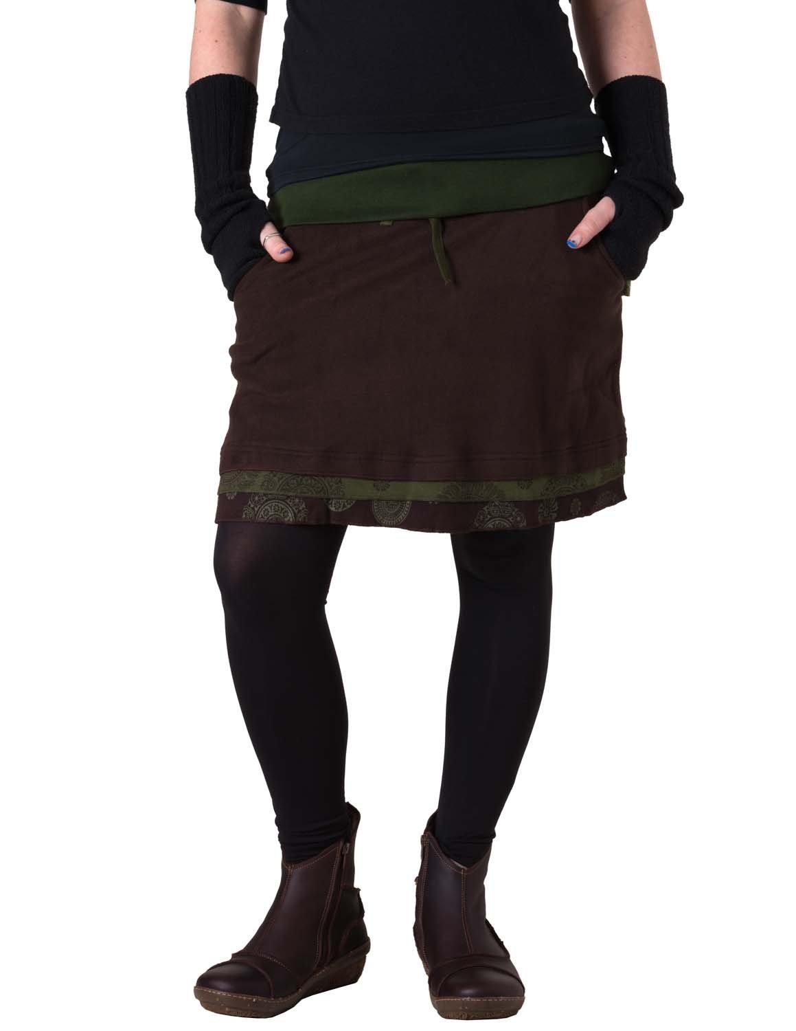 Vishes Minirock Warmer Lagenlook Fleece Rock günstig online kaufen