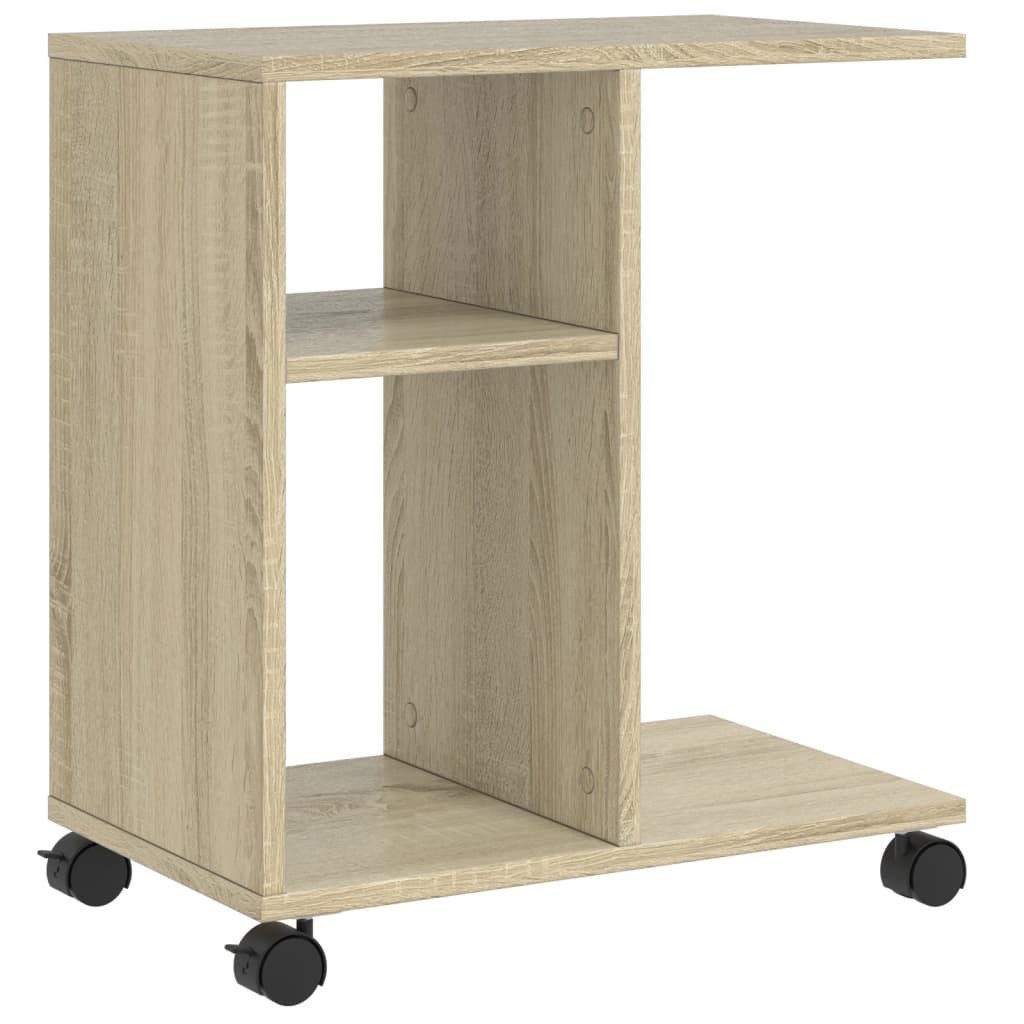 vidaXL Beistelltisch Beistelltisch mit Rollen Sonoma-Eiche 50x30x55 cm Holz günstig online kaufen