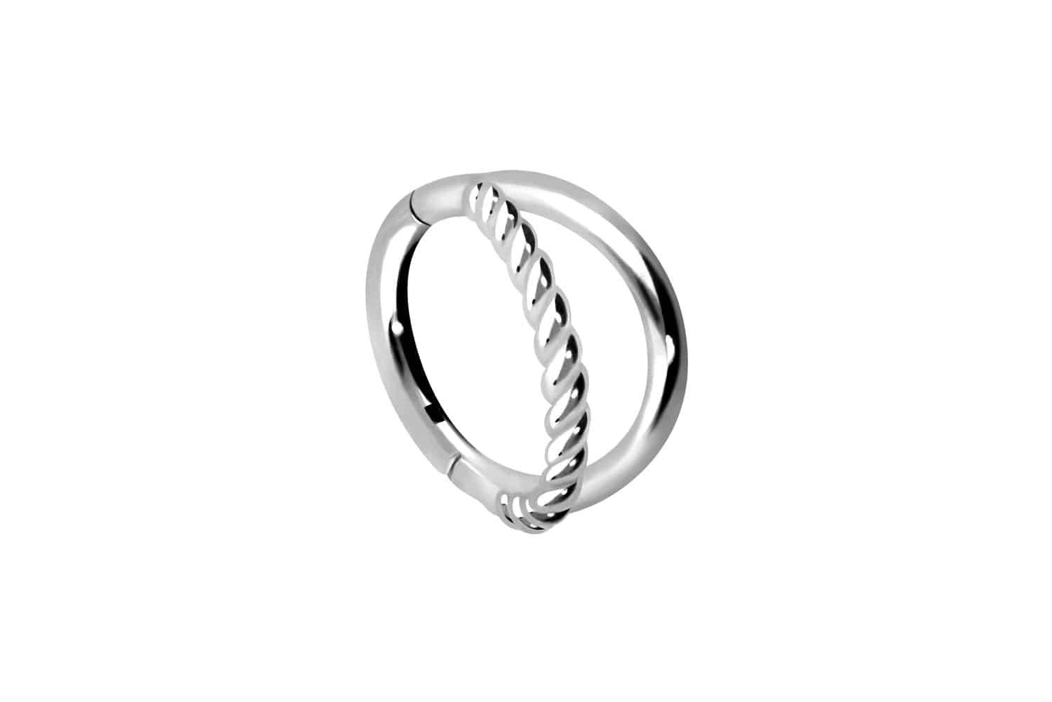 Piercing-Set Chirurgenstahl Segmentring Clicker 2 RINGE + GEDREHT